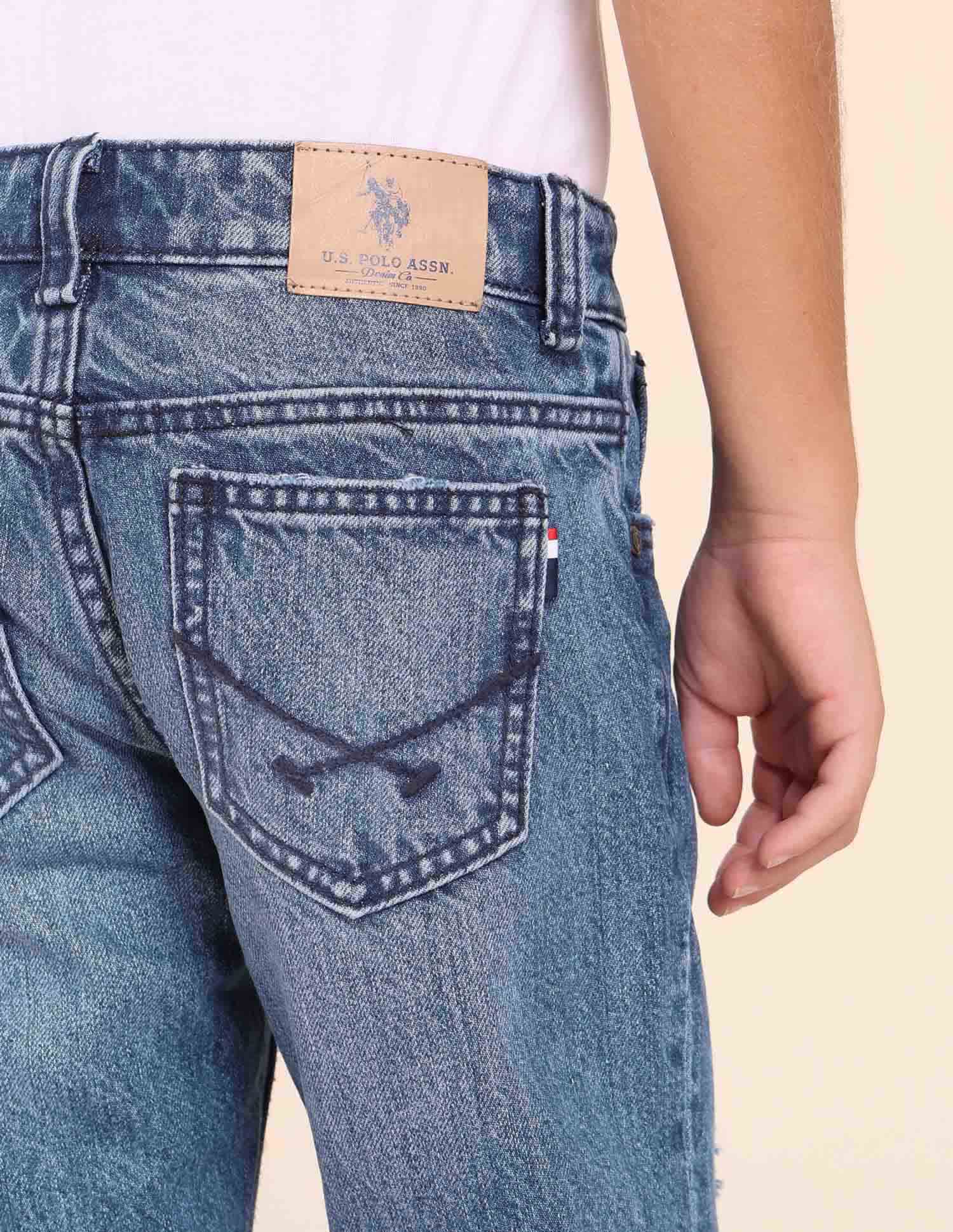 Boys Relaxed Fit Blue Jeans Blue - U.S. POLO ASSN. | Large