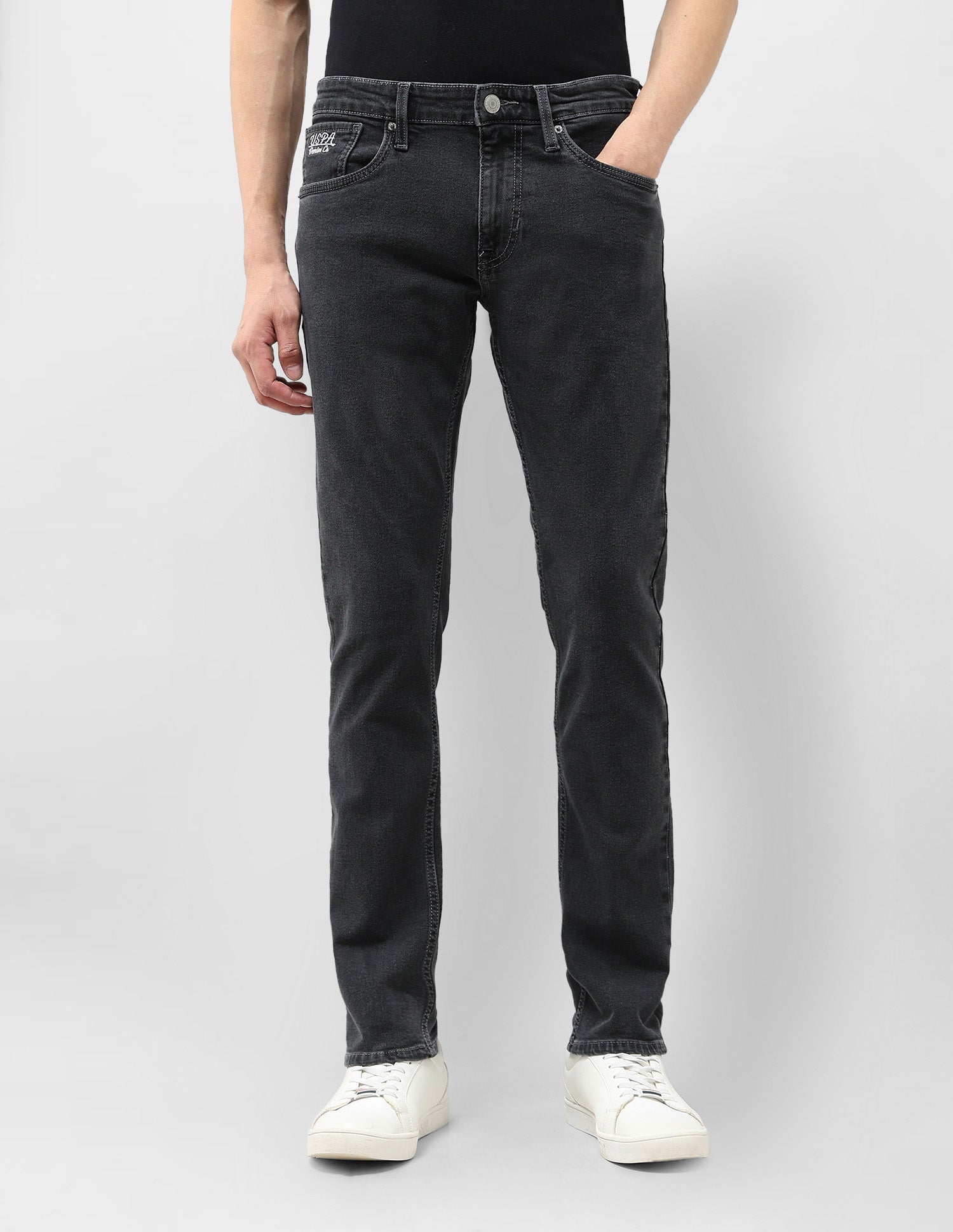 Brandon Slim Tapered Fit Mid Rise Jeans Mid Grey - U.S. POLO ASSN. | Large