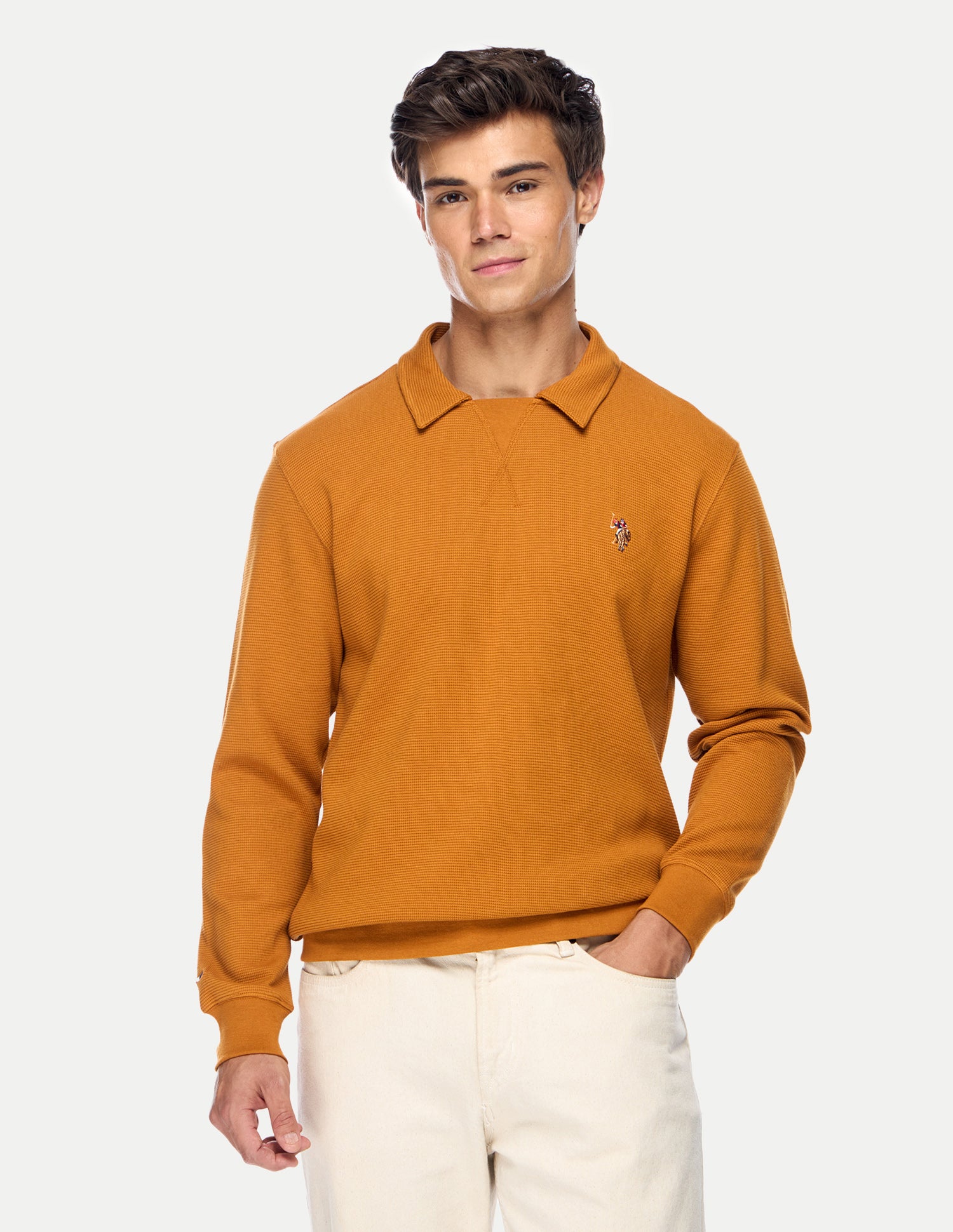 Solid Relaxed Fit Sweatshirt Orange - U.S. Polo Assn. India | Large