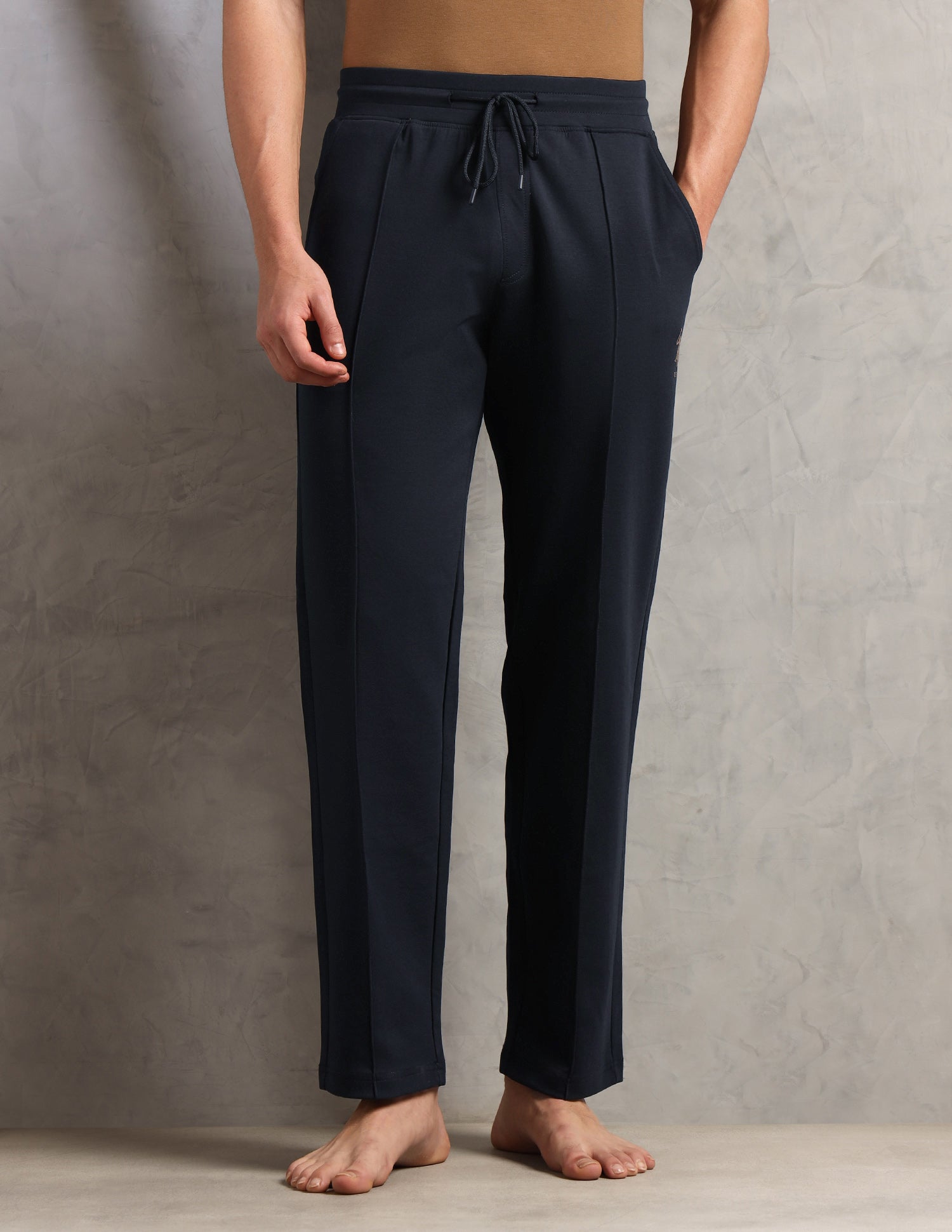 Cotton Stretch Mid Rise PR002-PL Lounge Pants - Pack Of 1 Navy - U.S. Polo Assn. India | Large