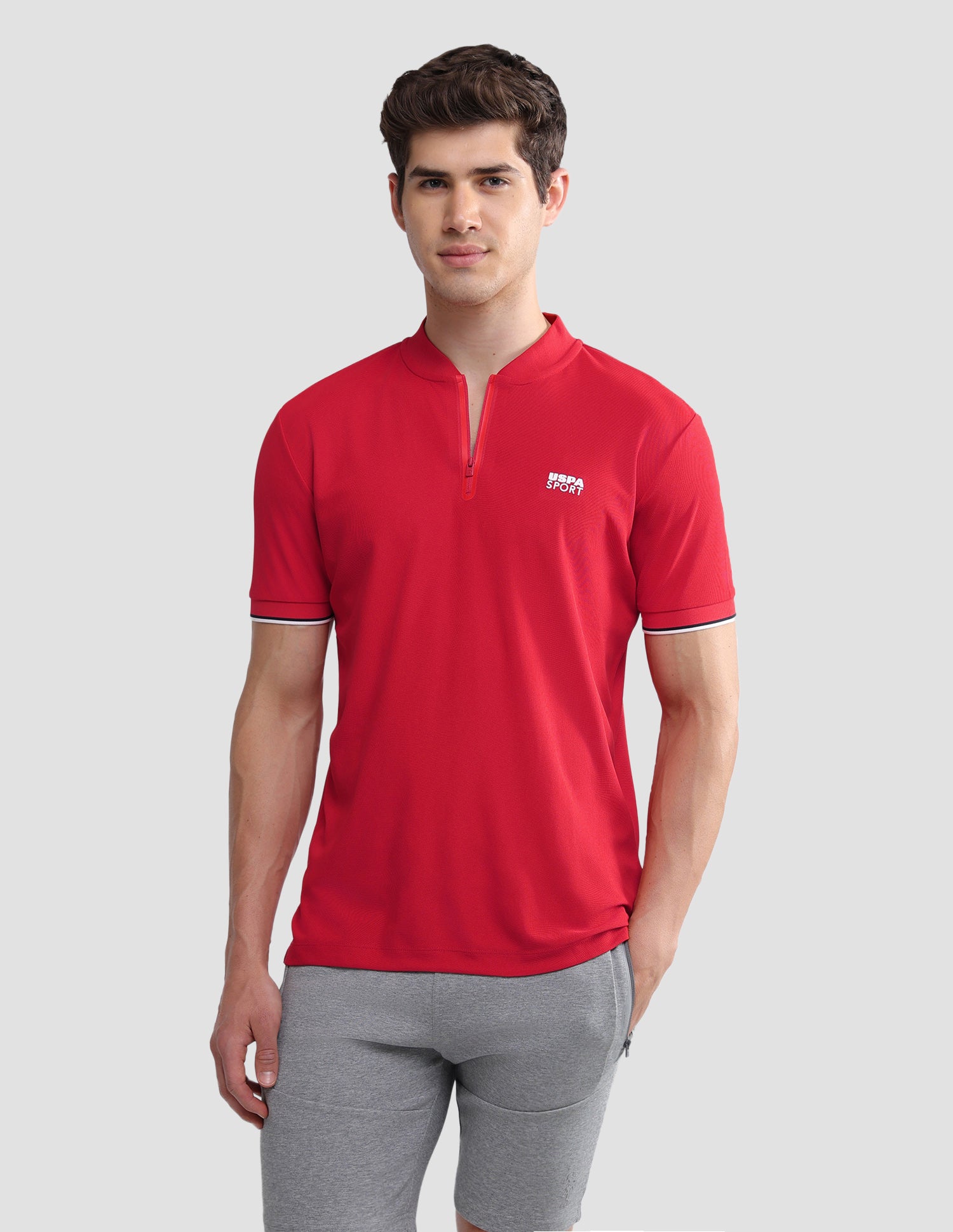 Solid Slim Fit Active Polo Shirt Red - U.S. Polo Assn. India | Large