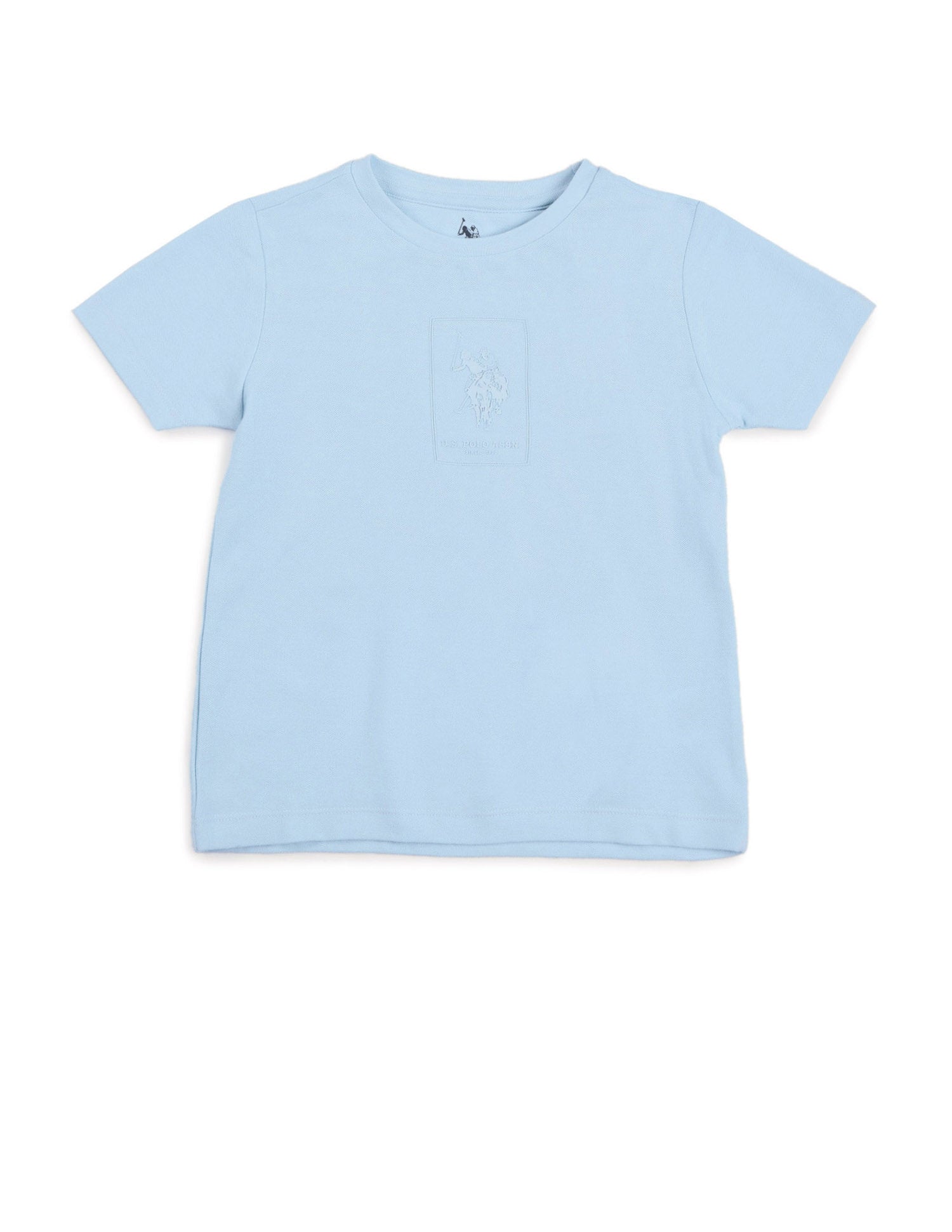 Boys Brand Printed Regular Fit T-Shirt Light Blue - U.S. POLO ASSN. | Large