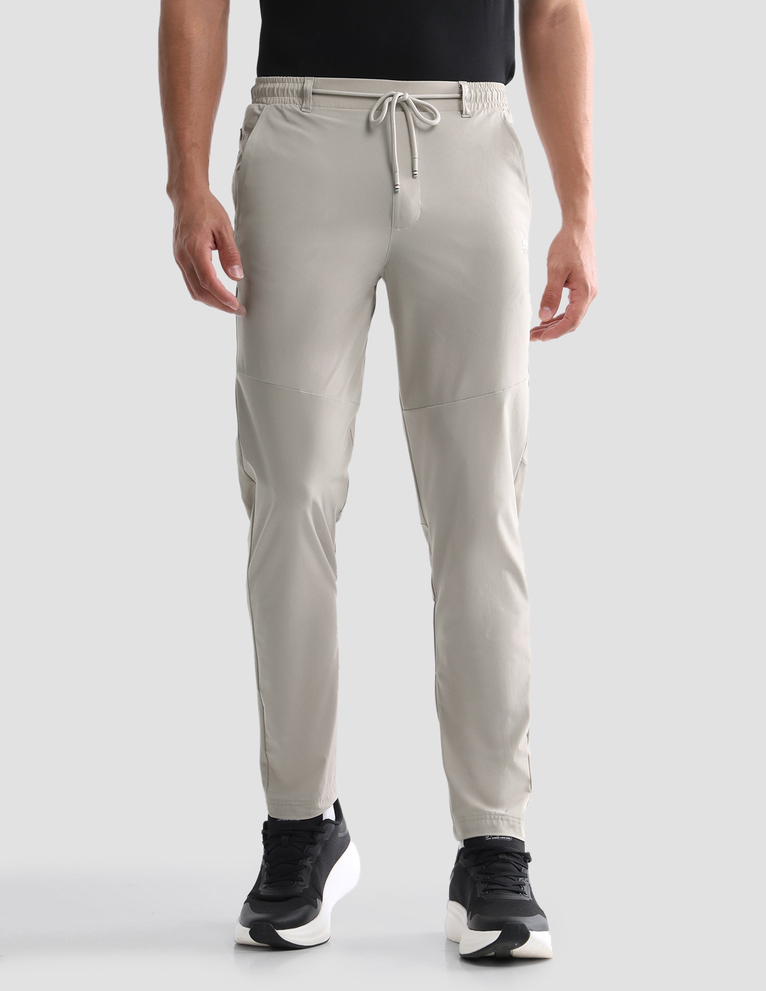 Mid Rise Regular Fit Active Track Pants Beige - U.S. Polo Assn. India | Large