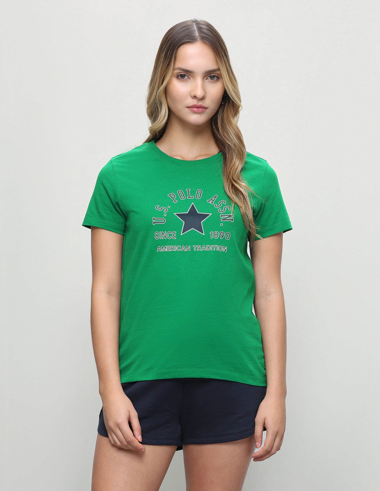 Graphic Brand Printed Regular Fit T-Shirt Green - U.S. Polo Assn. India | Large