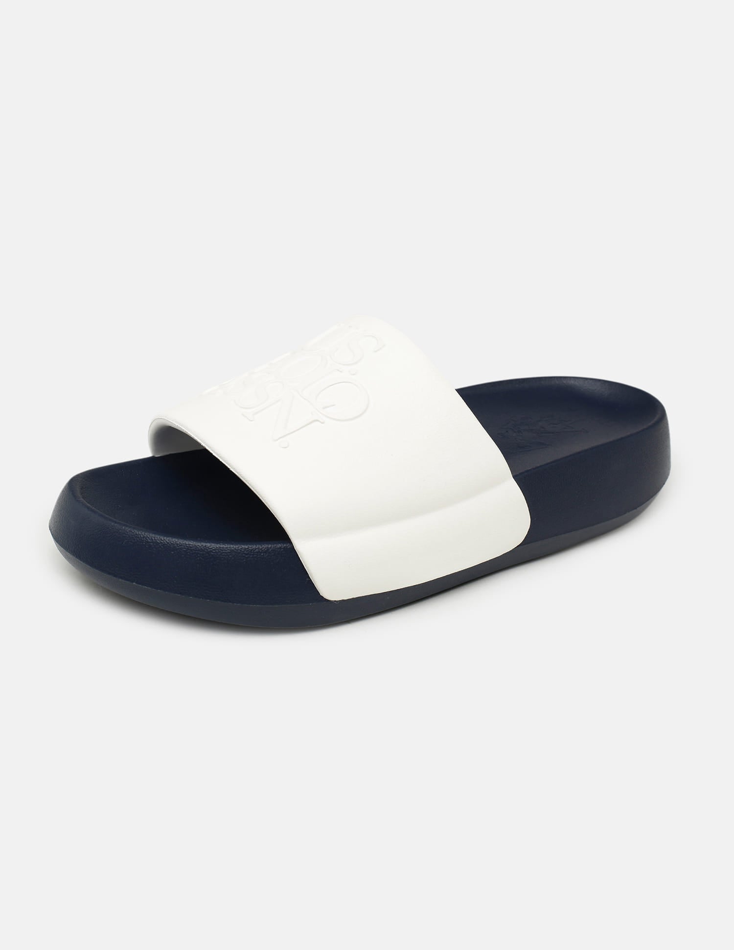 Men Brand Embossed Luna Sliders Navy - U.S. Polo Assn. India | Large