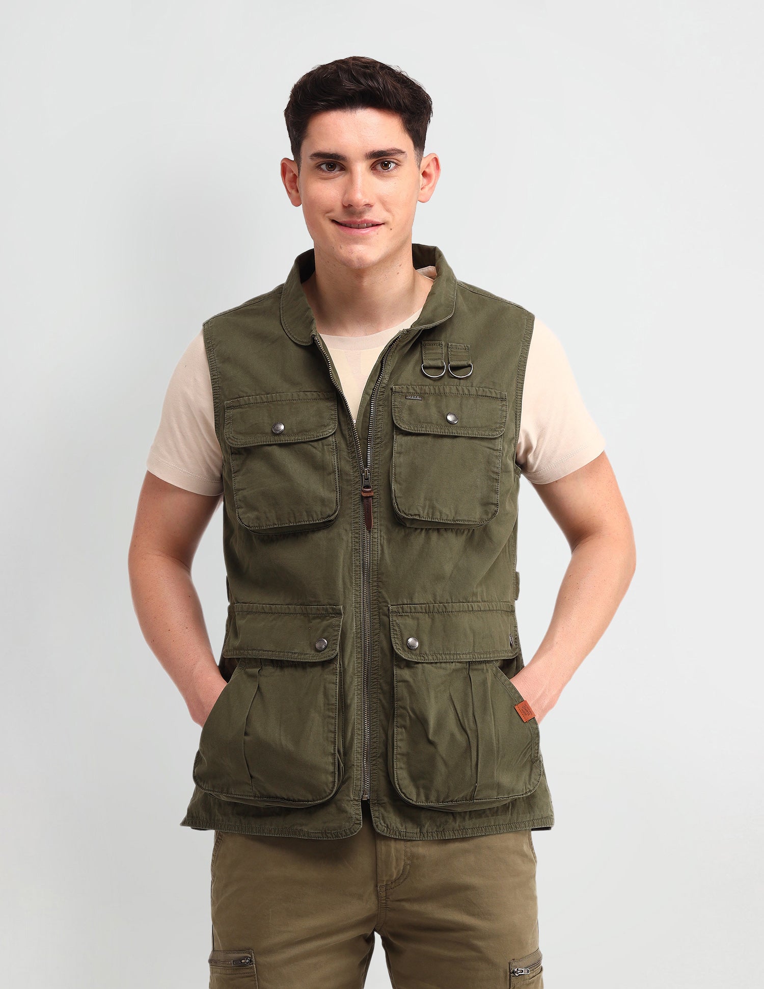 Solid Regular Fit Jacket Olive - U.S. POLO ASSN. | Large