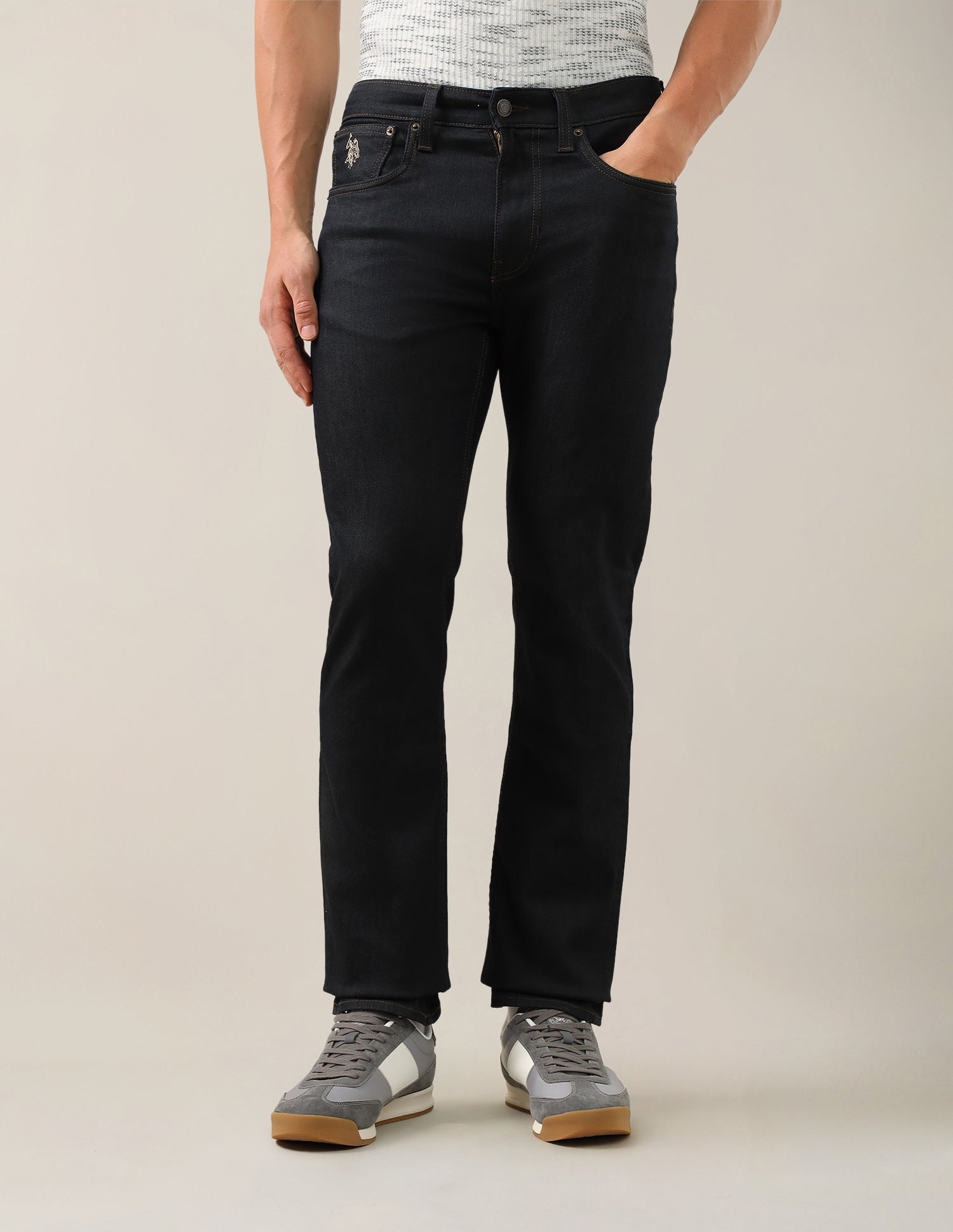 Harold Slim Straight Fit Blue Jeans Dark Blue - U.S. Polo Assn. India | Large