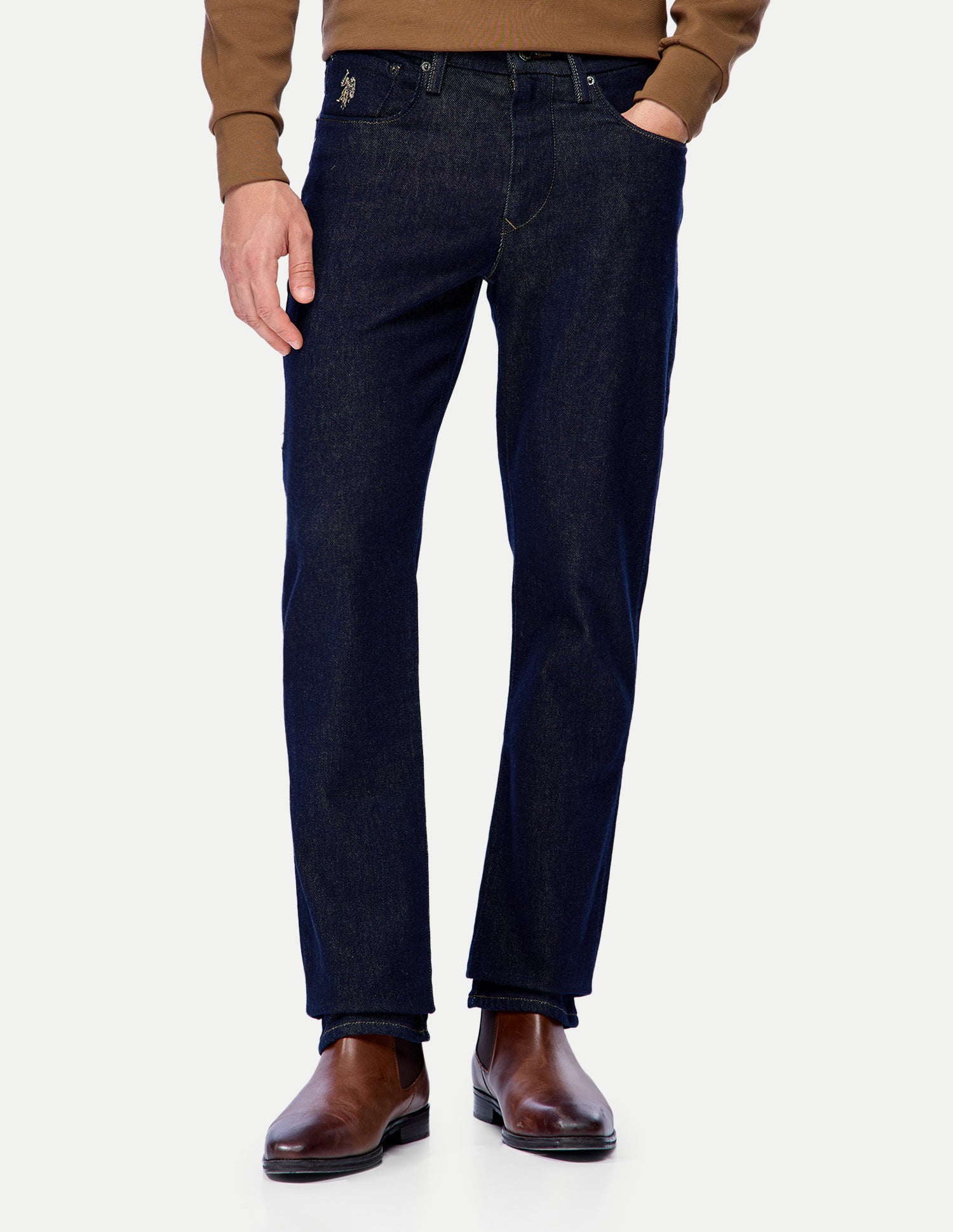 Harold Slim Straight Fit Blue Jeans Dark Blue - U.S. Polo Assn. India | Large