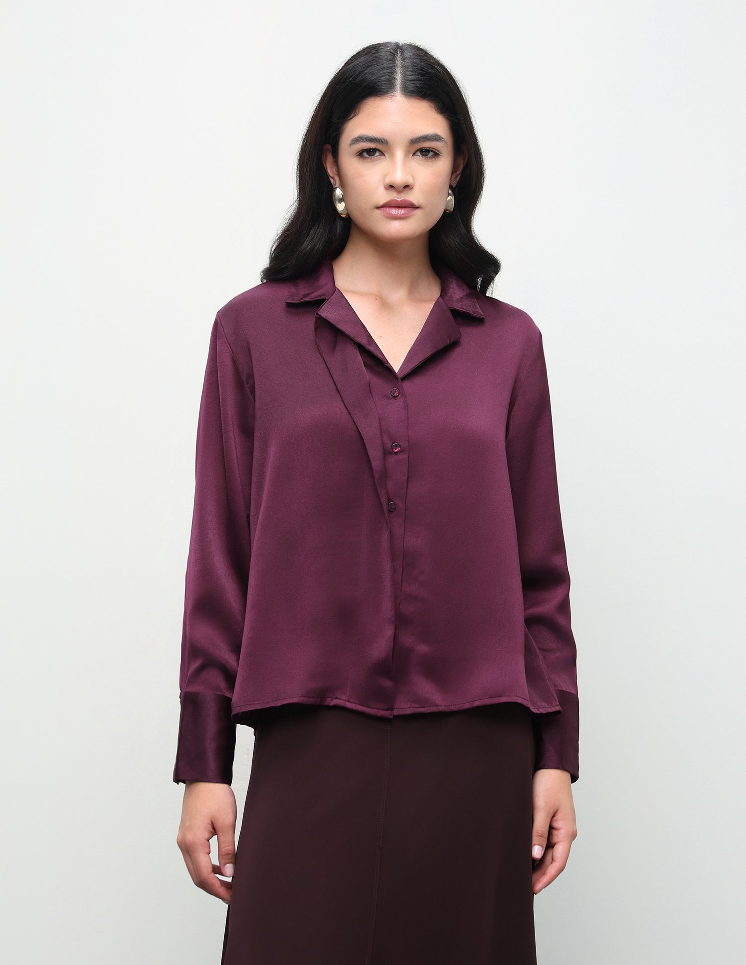 Solid Relaxed Fit Shirt Wine - U.S. Polo Assn. India | Large