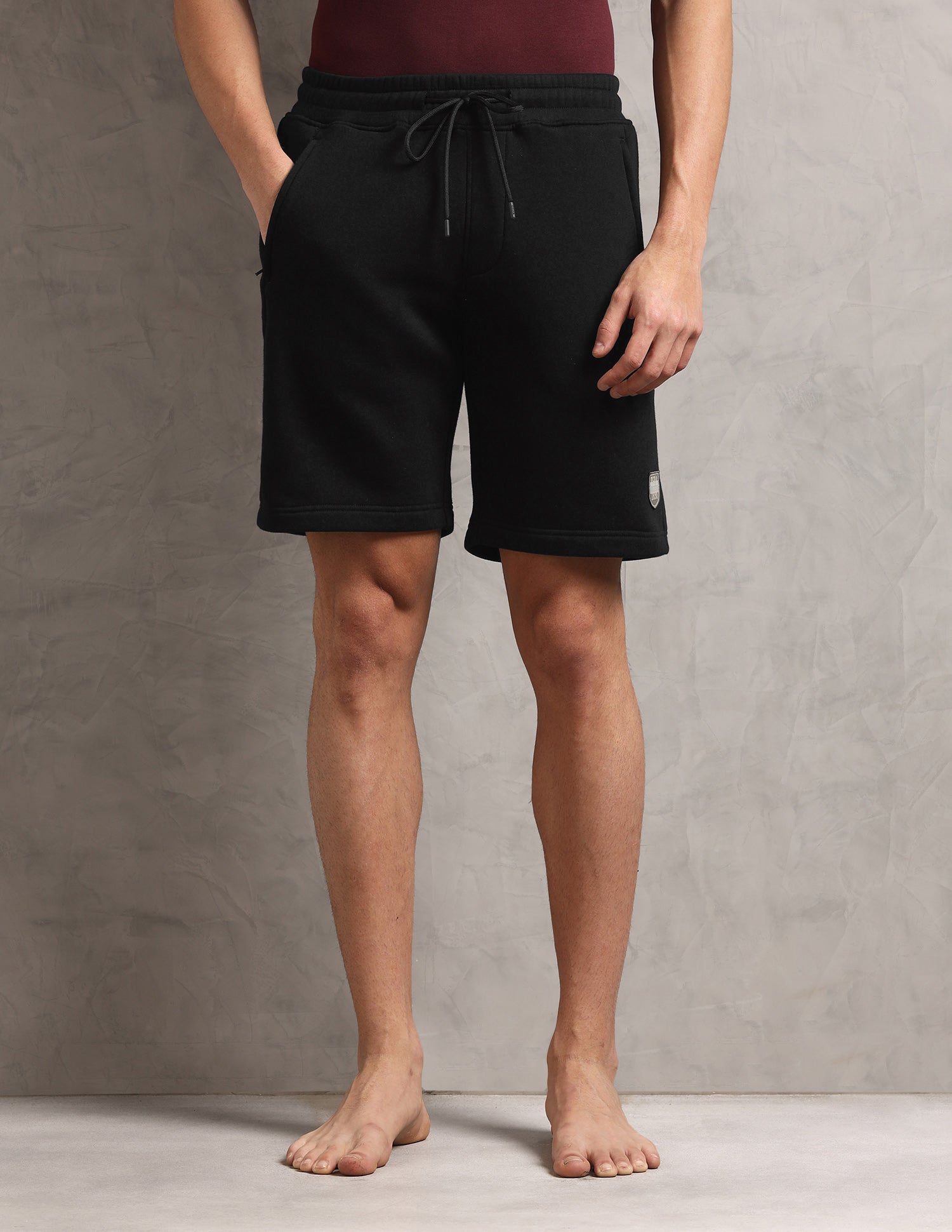 Comfort Fit Cotton Rich OES09-PL Lounge Shorts - Pack Of 1 Black - U.S. Polo Assn. India | Large