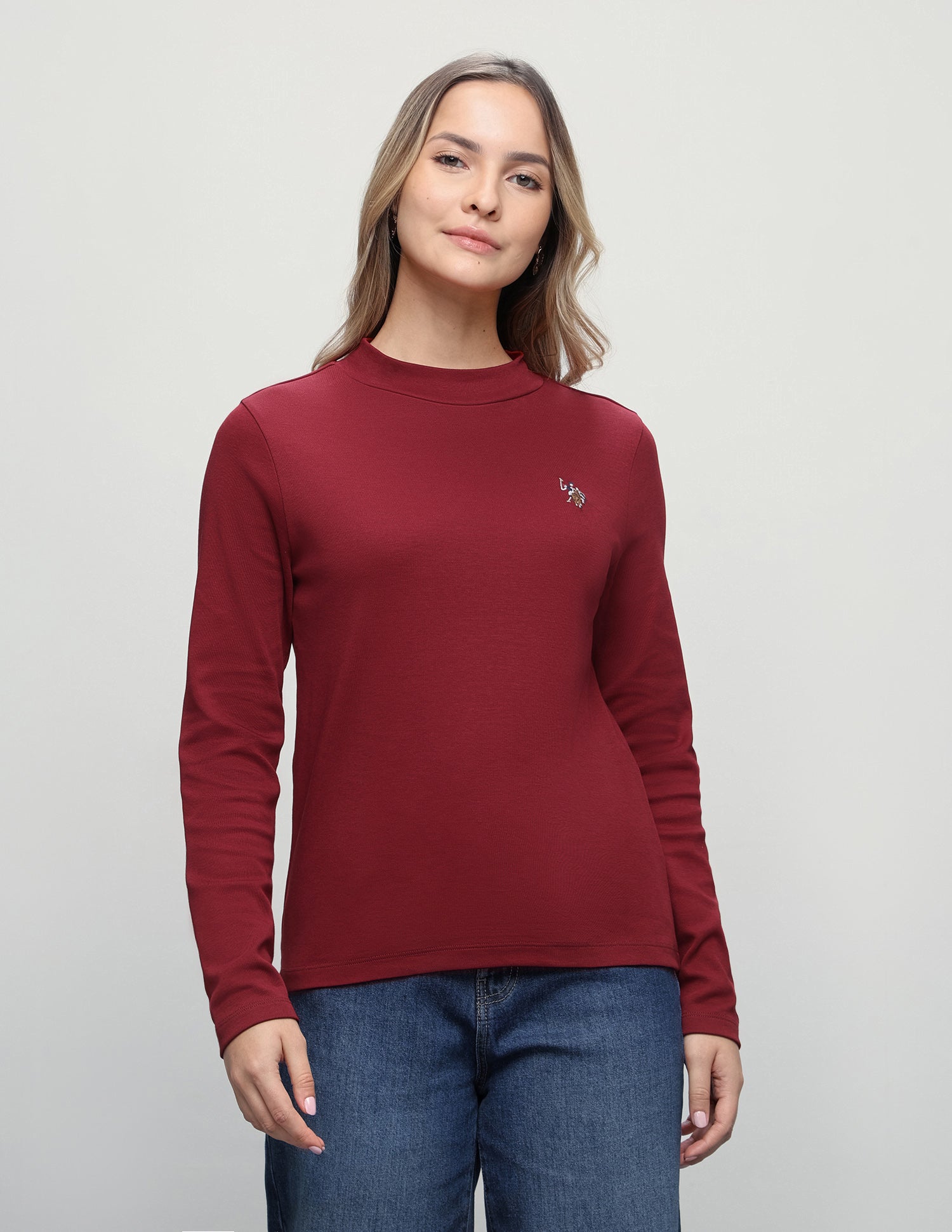 Solid Regular Fit T-Shirt Dark Red - U.S. Polo Assn. India | Large