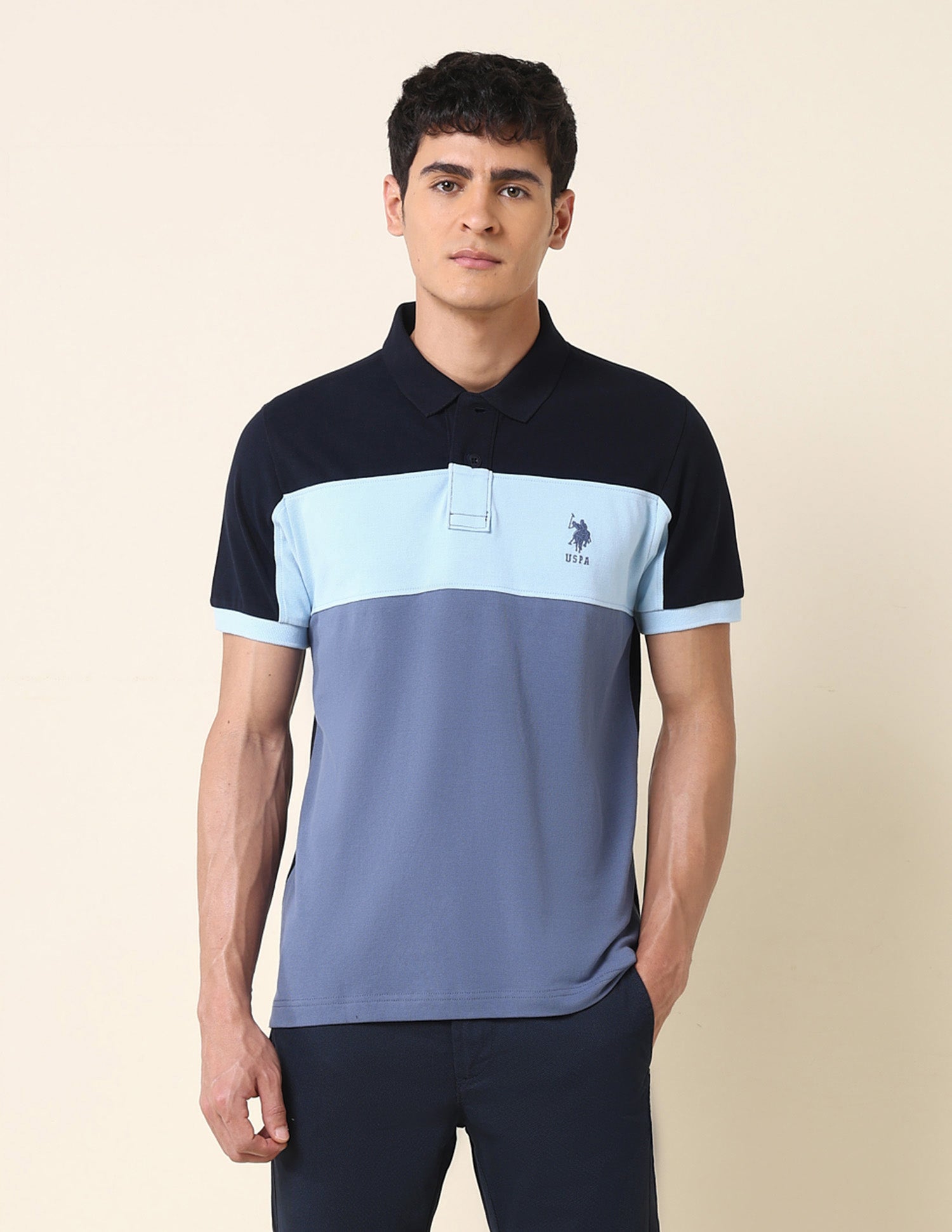 Colourblocked Classic Polo Shirt Blue - U.S. POLO ASSN. | Large