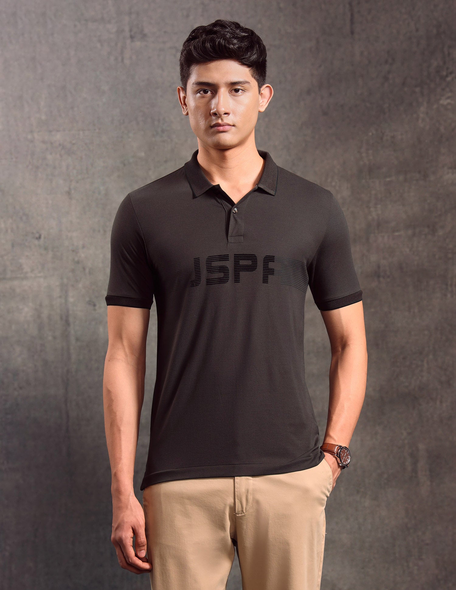 Brand Printed Muscle Fit Polo shirt Dark Brown - U.S. POLO ASSN. | Large