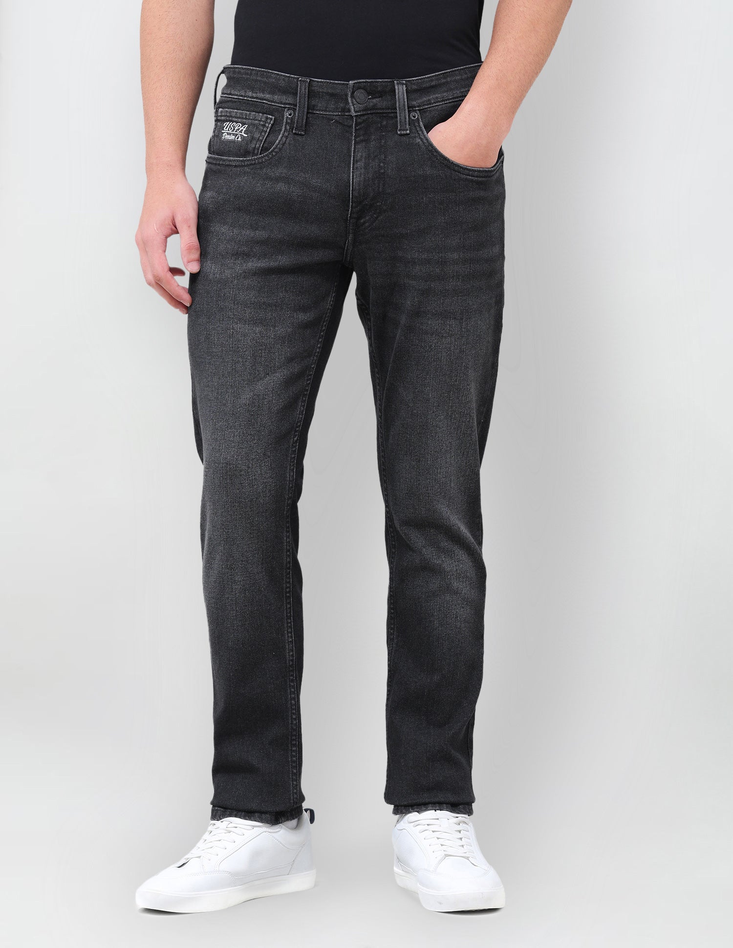 Brandon Slim Tapered Fit Black Jeans Black - U.S. Polo Assn. India | Large