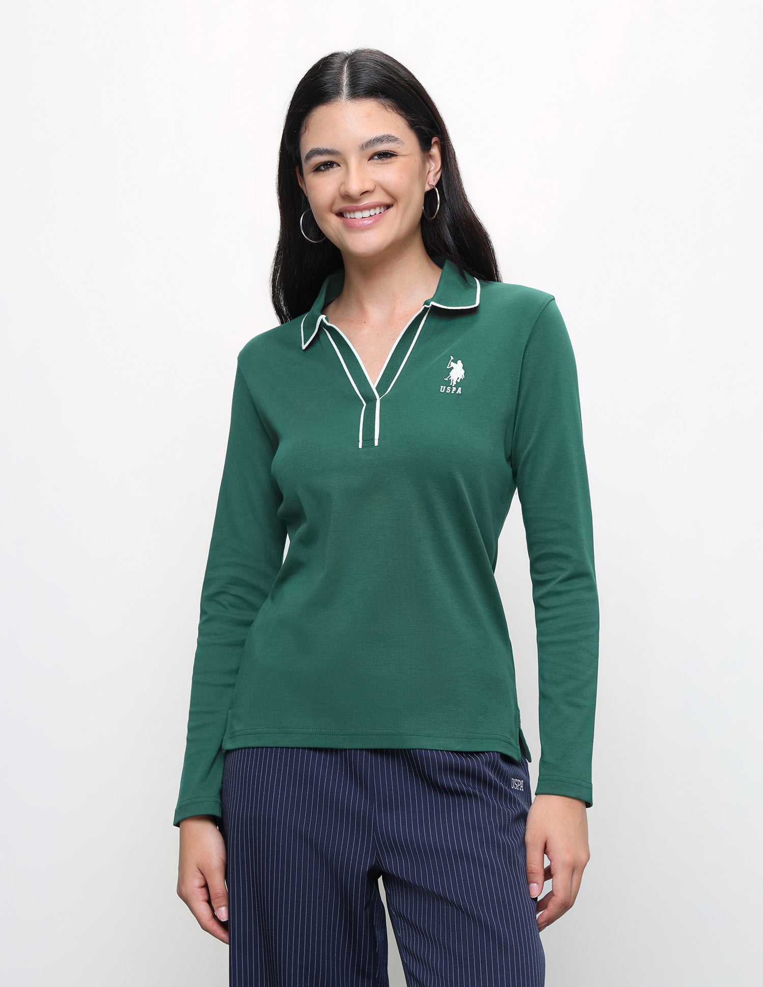 Solid Regular Fit Polo Shirt Dark Green - U.S. Polo Assn. India | Large