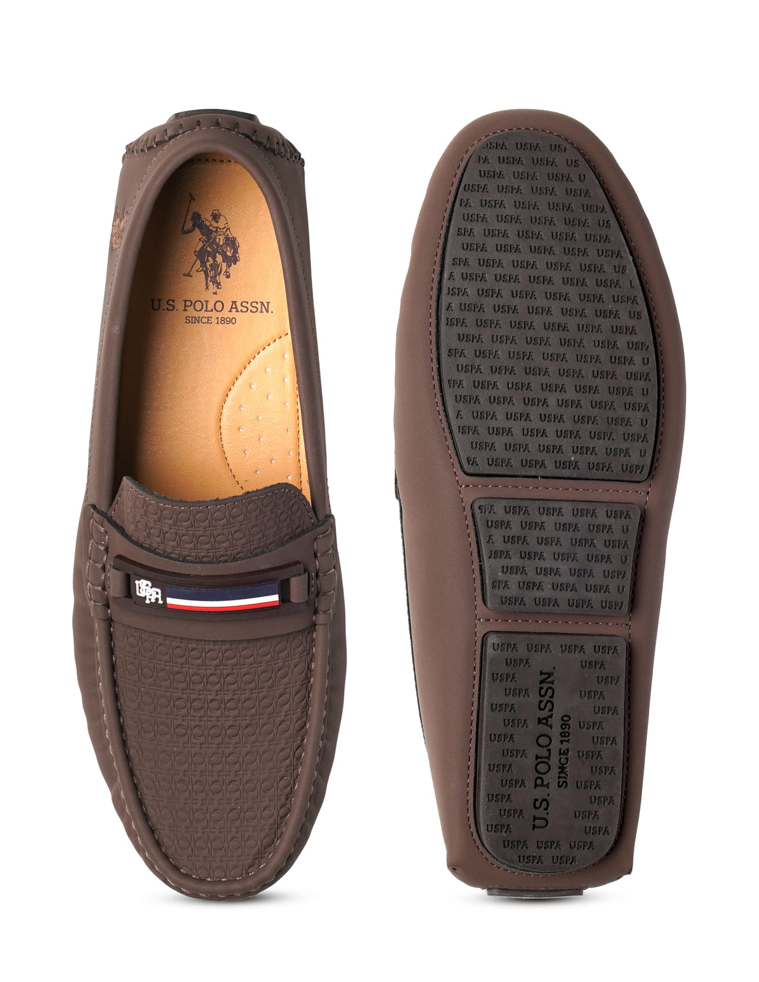 Men Teno Textured Loafer Brown - U.S. Polo Assn. India | Large