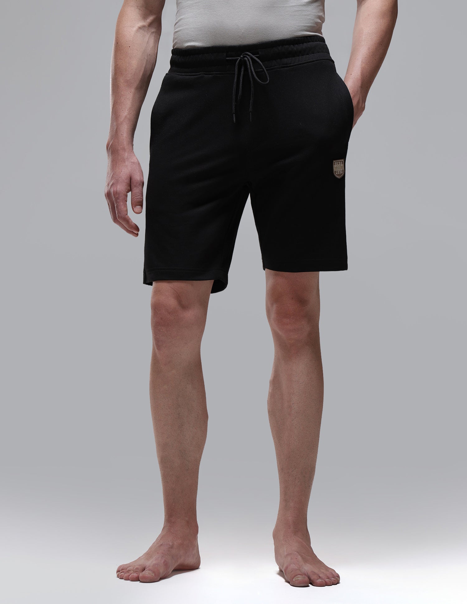 Cotton Rich OES11 Lounge Shorts Black - U.S. Polo Assn. India | Large