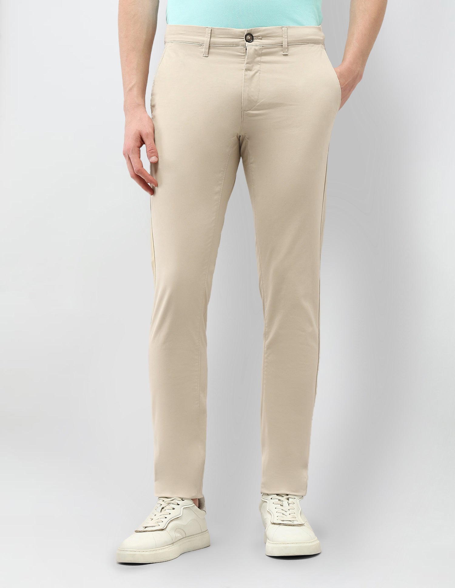 Austin Trim Regular Fit Satin Trousers Beige - U.S. Polo Assn. India | Large