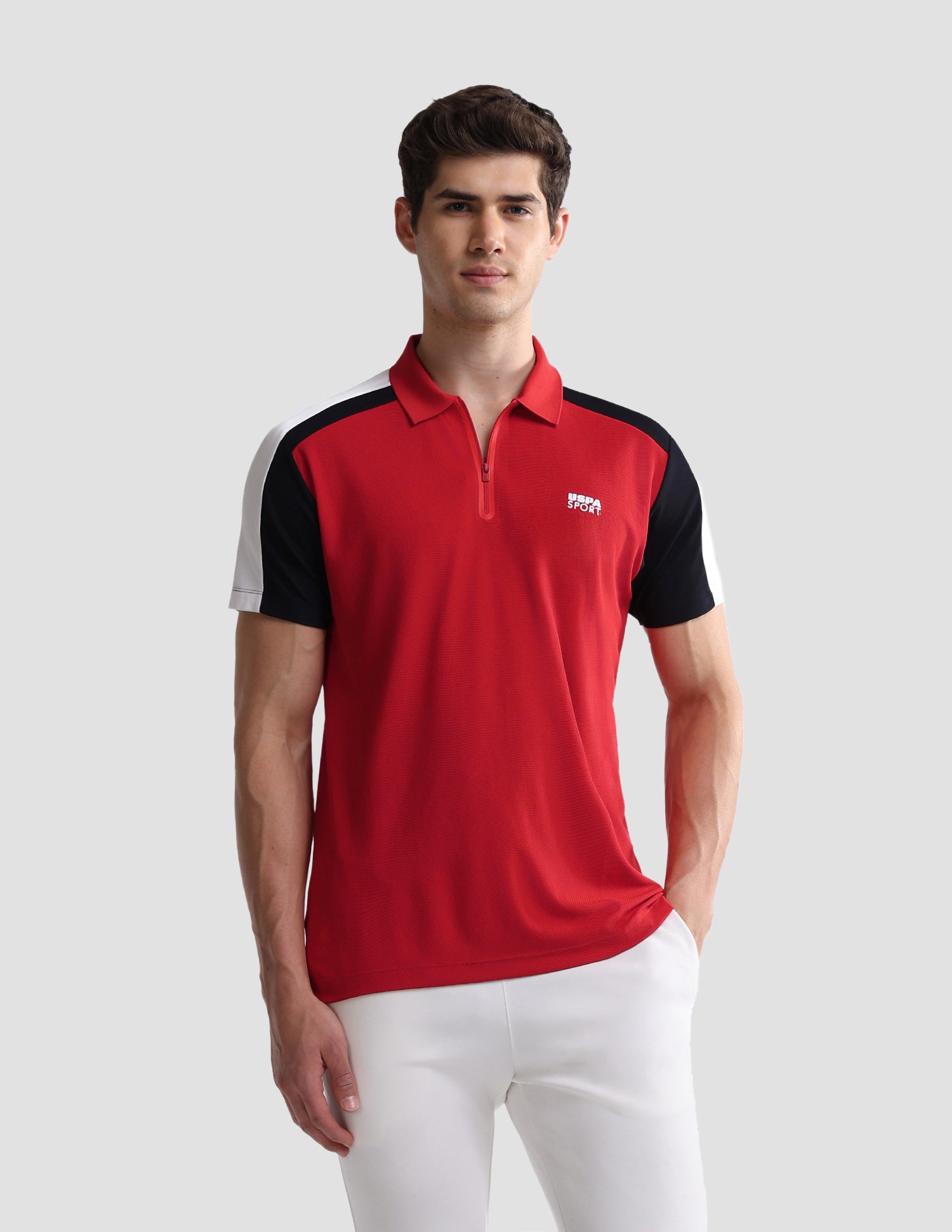 Solid Slim Fit Active Polo Shirt Red - U.S. Polo Assn. India | Large