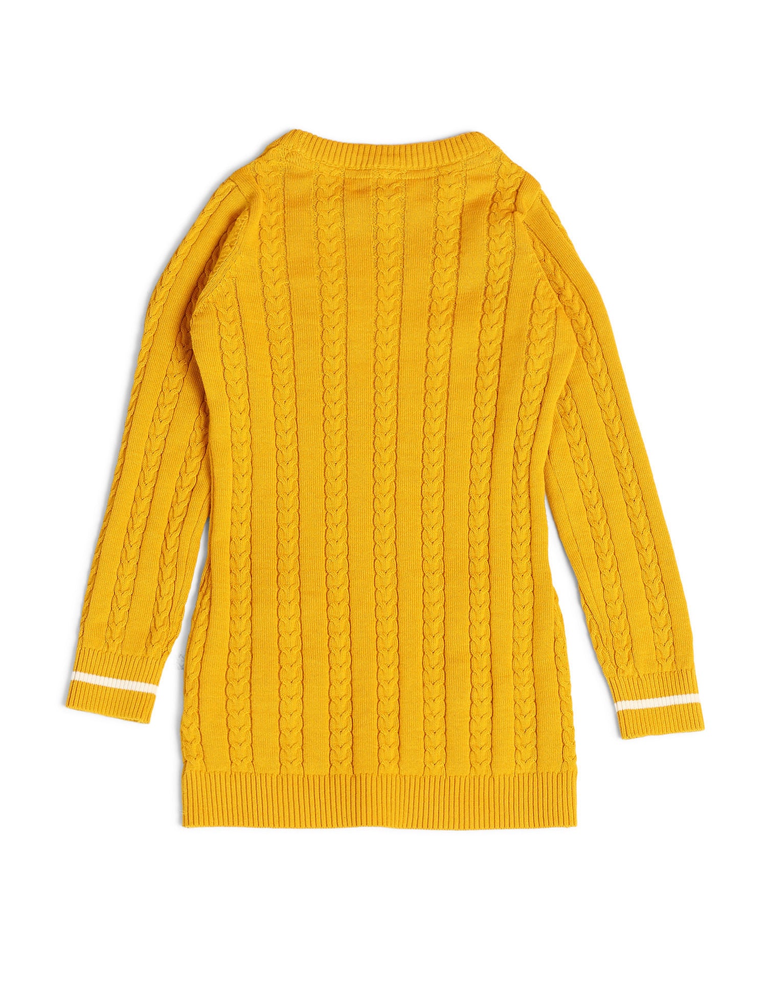 Girls Cable Knit Cotton Sweater Yellow - U.S. POLO ASSN. | Large