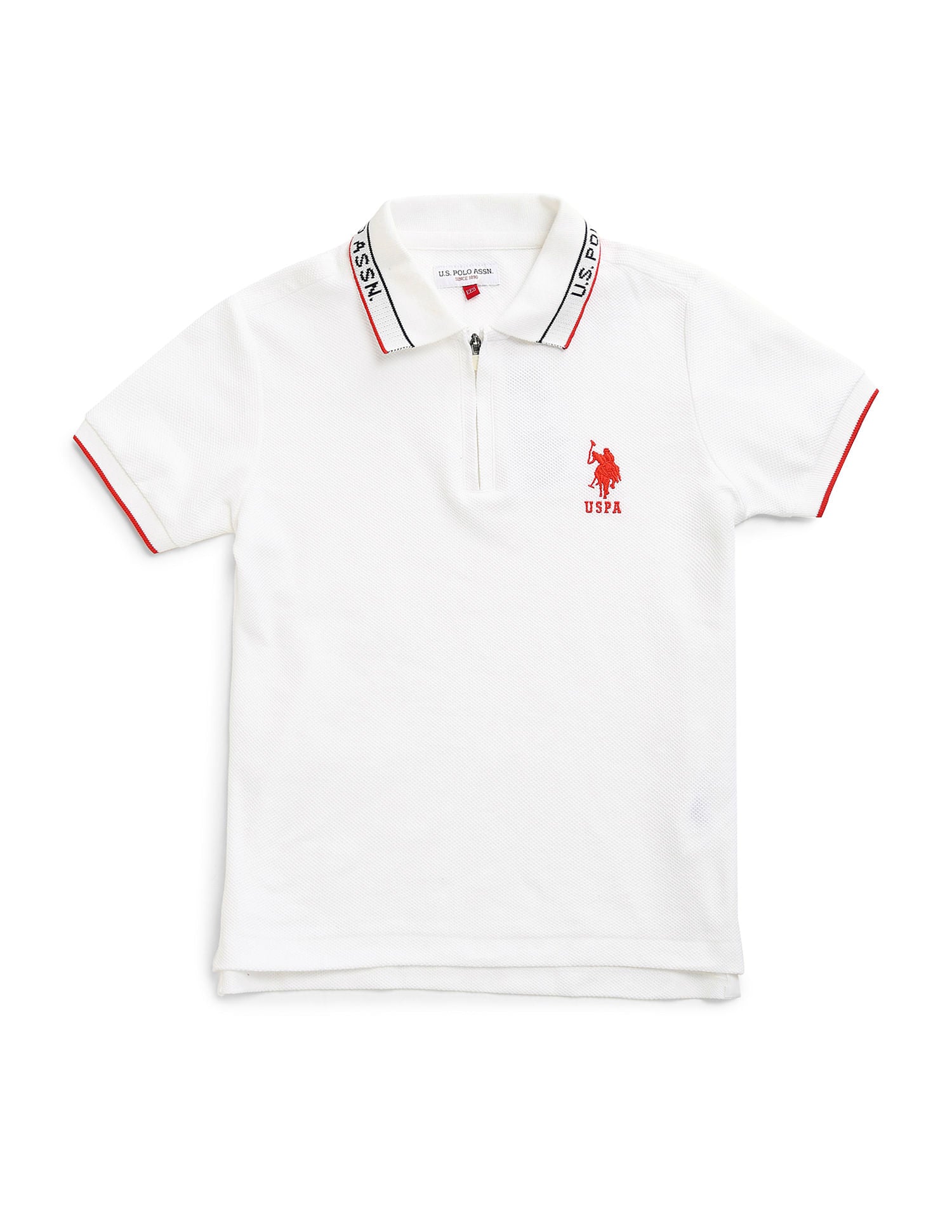 Boys Regular Fit Polo Shirt White - U.S. Polo Assn. India | Large