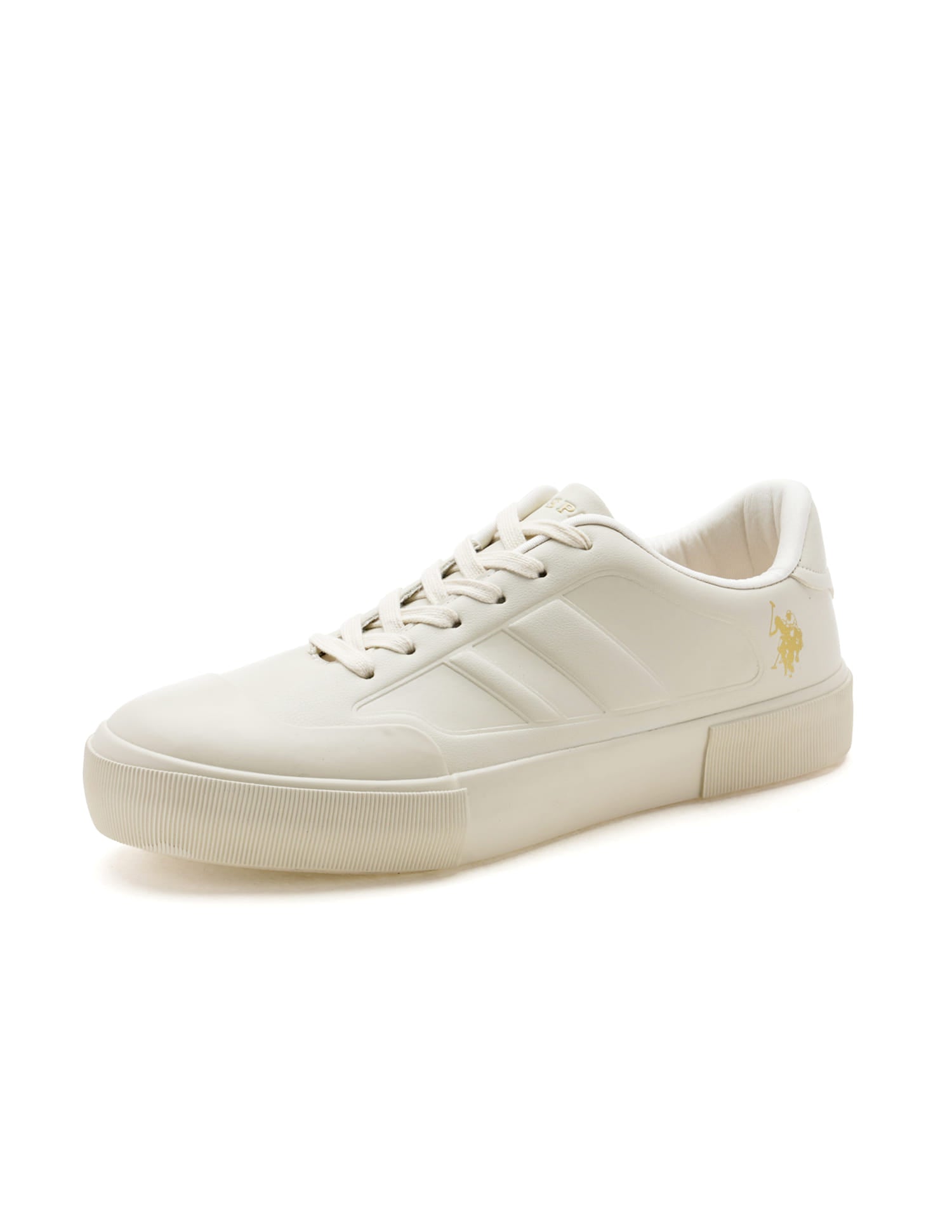 Men Solid Levi Sneakers Beige - U.S. Polo Assn. India | Large