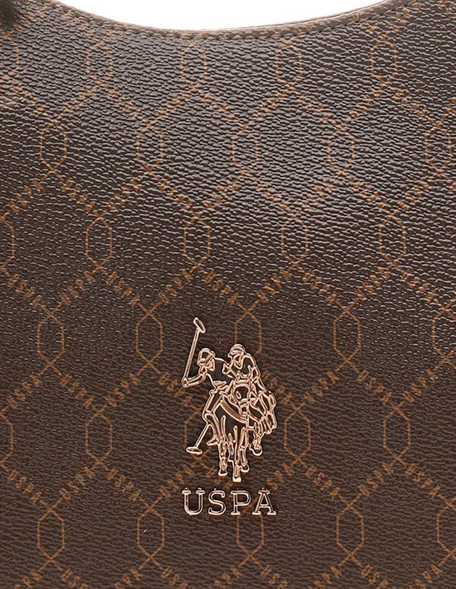 Kali Monogram Shoulder Bag Brown - U.S. POLO ASSN. | Large