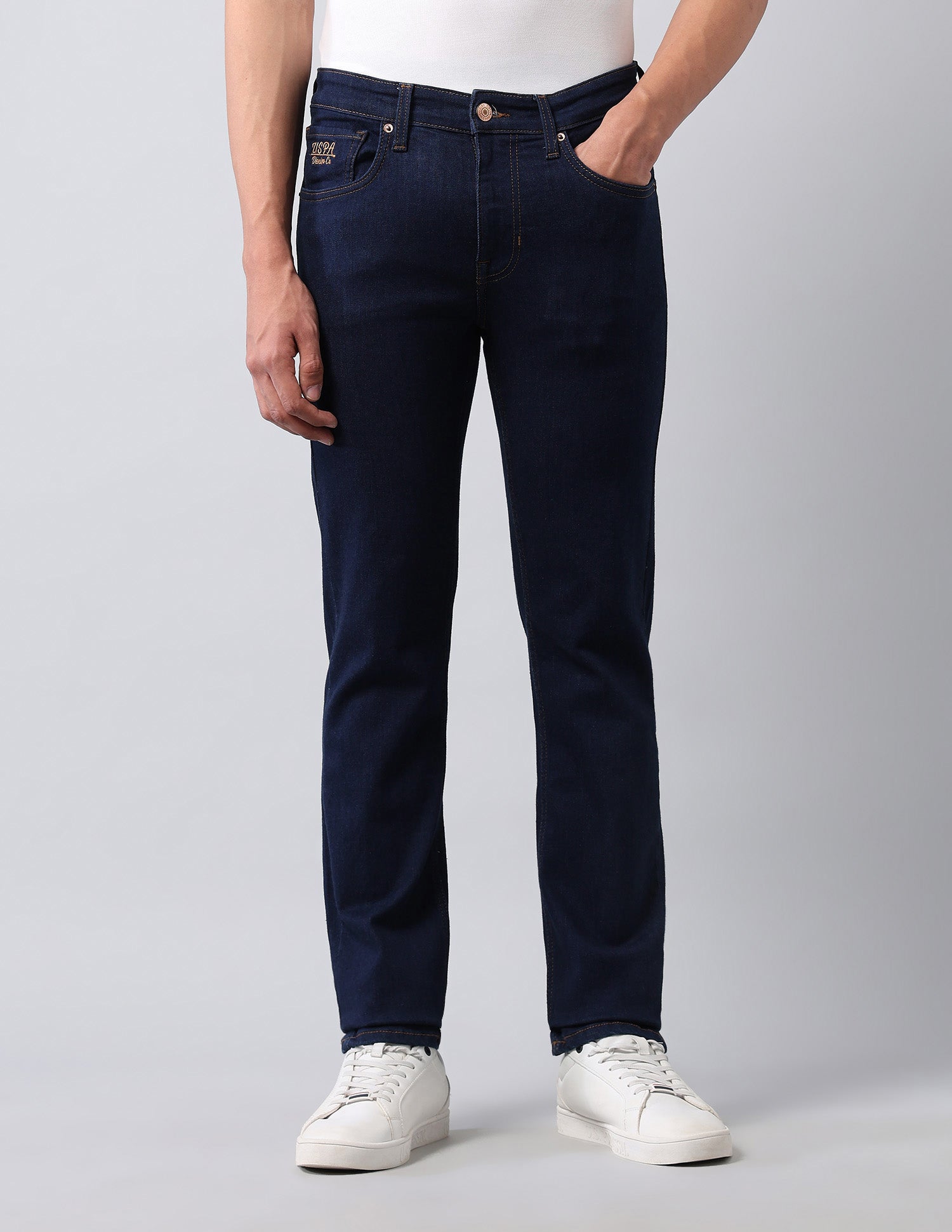 Regallo Skinny Fit Blue Jeans Dark Blue - U.S. Polo Assn. India | Large