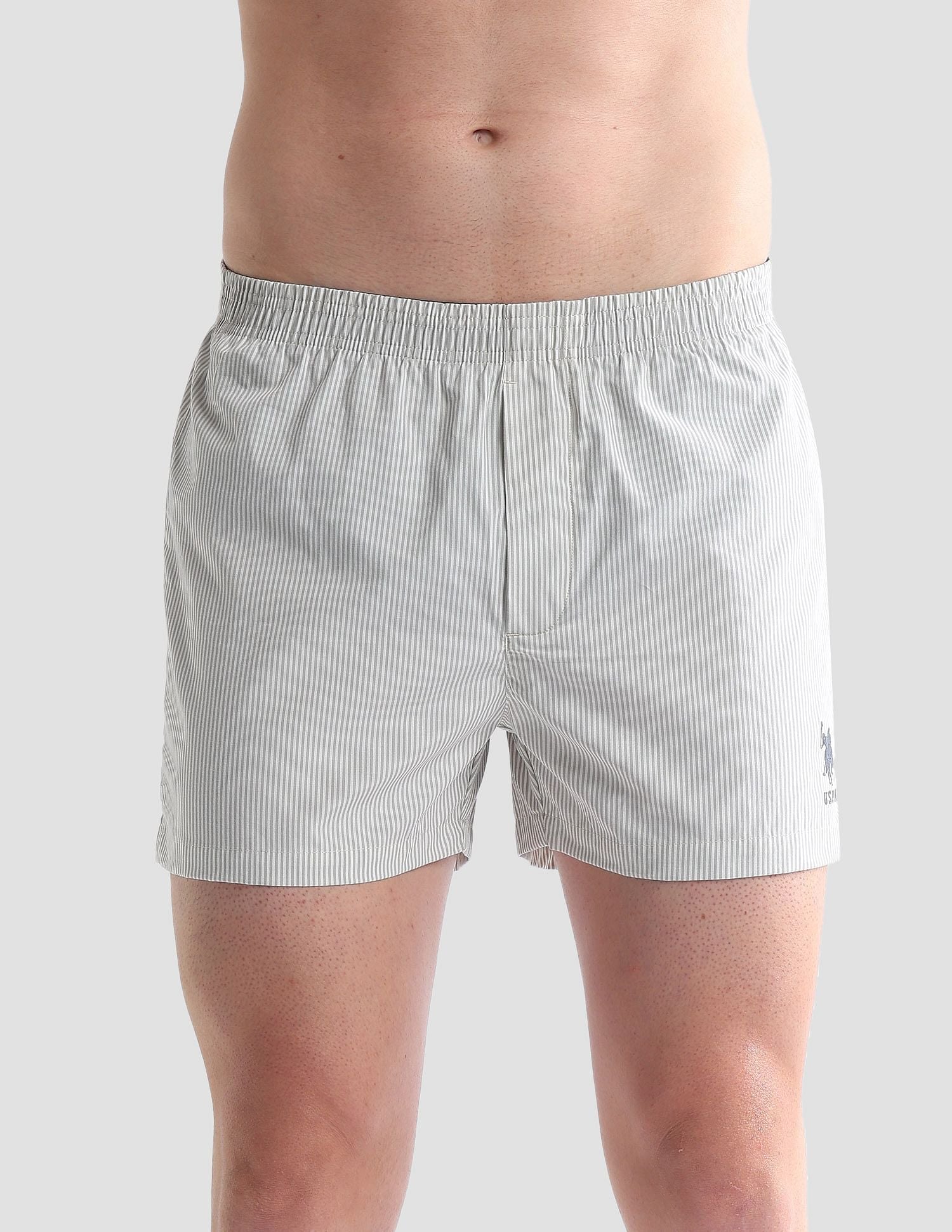 Pure Cotton EX004  Boxer Shorts - Pack of 1 Grey and White - U.S. POLO ASSN. | Large