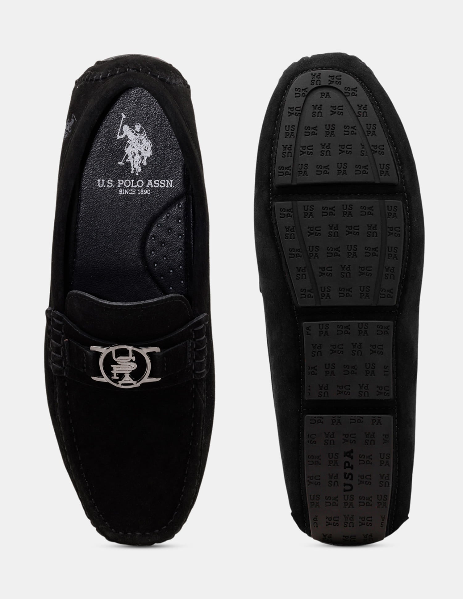 Men Torin Slip-Ons Suede Loafers Black - U.S. Polo Assn. India | Large
