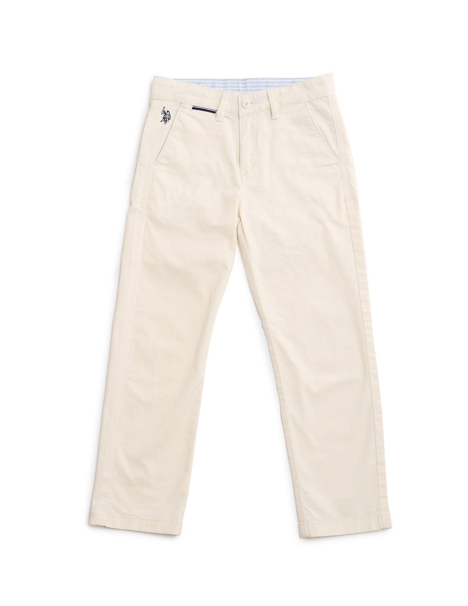 Slim fit Solid Trousers beige - U.S. Polo Assn. India | Large