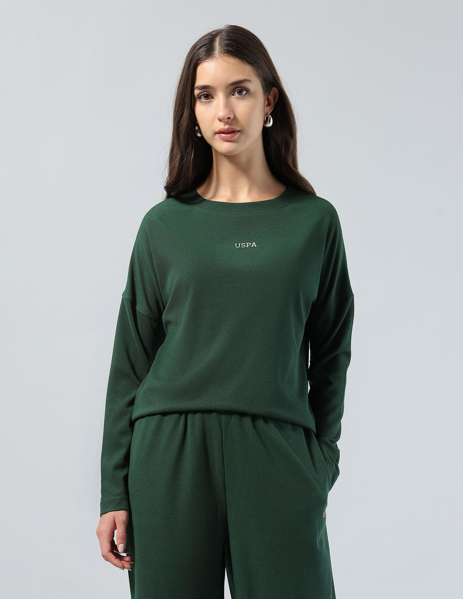 Textured Relaxed Fit T-Shirt Green - U.S. POLO ASSN. | Large