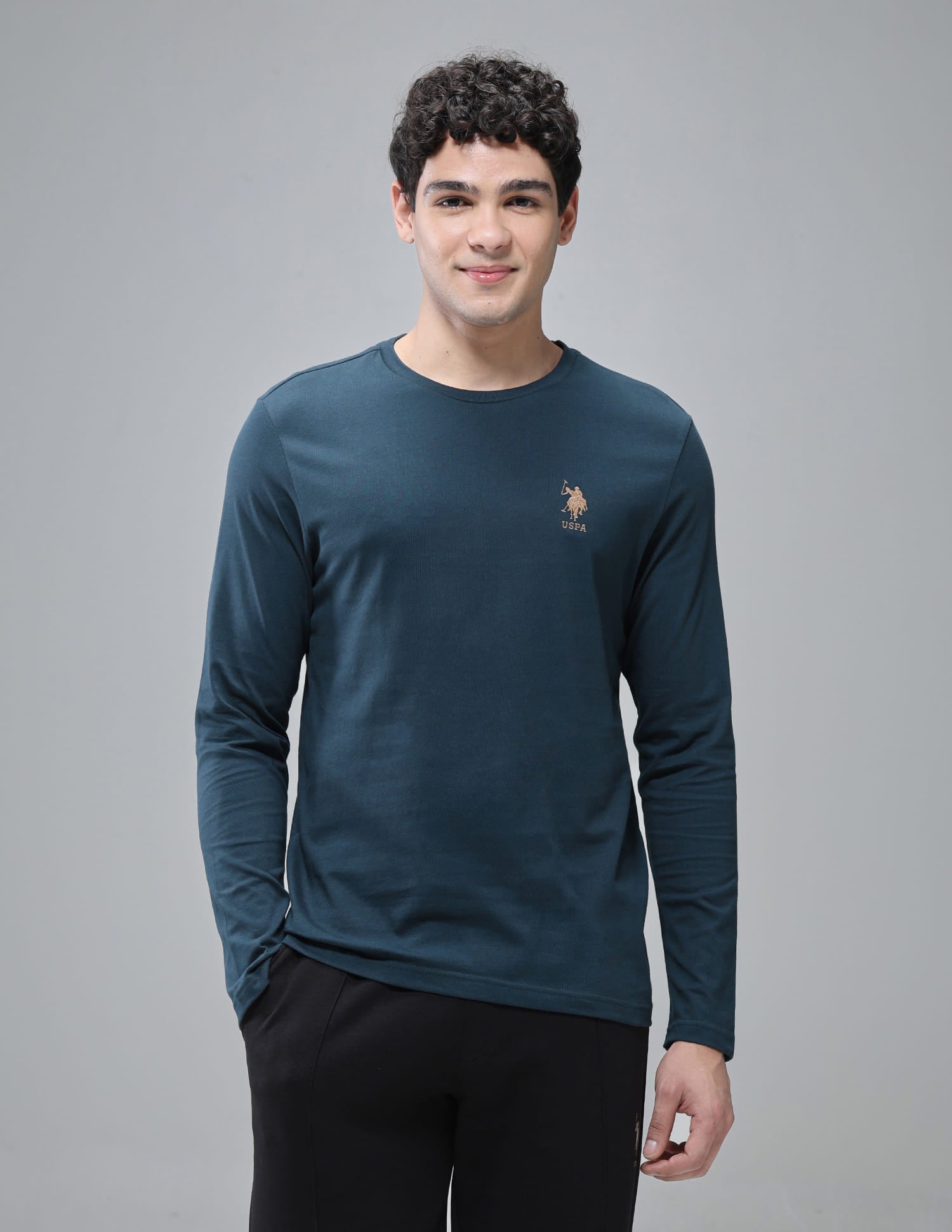 Comfort Fit Solid I693 Lounge T-Shirt - Pack Of 1 Teal - U.S. Polo Assn. India | Large