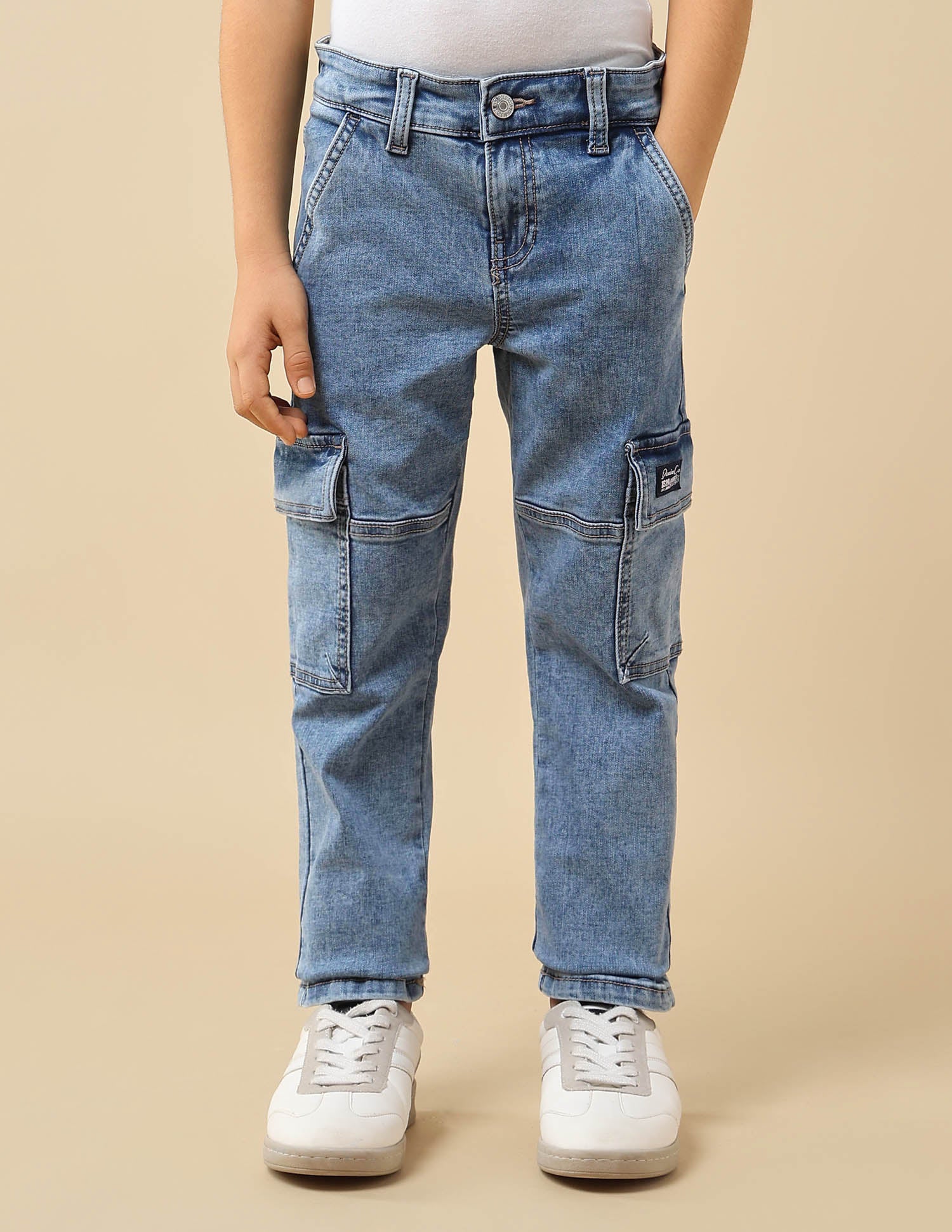 Boys Relaxed Fit Cargo Jeans Blue - U.S. POLO ASSN. | Large