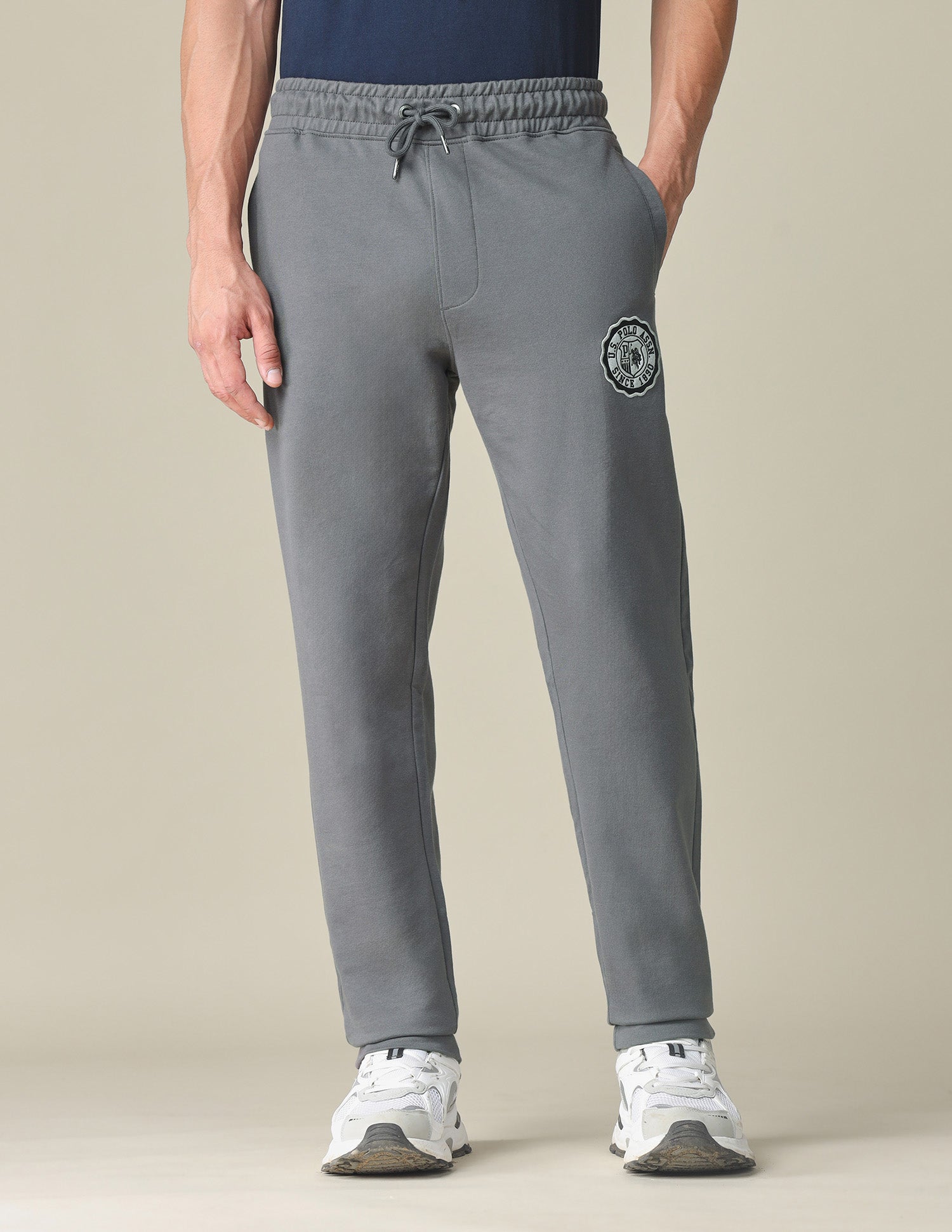 Mid Rise Solid Track Pants Grey - U.S. POLO ASSN. | Large
