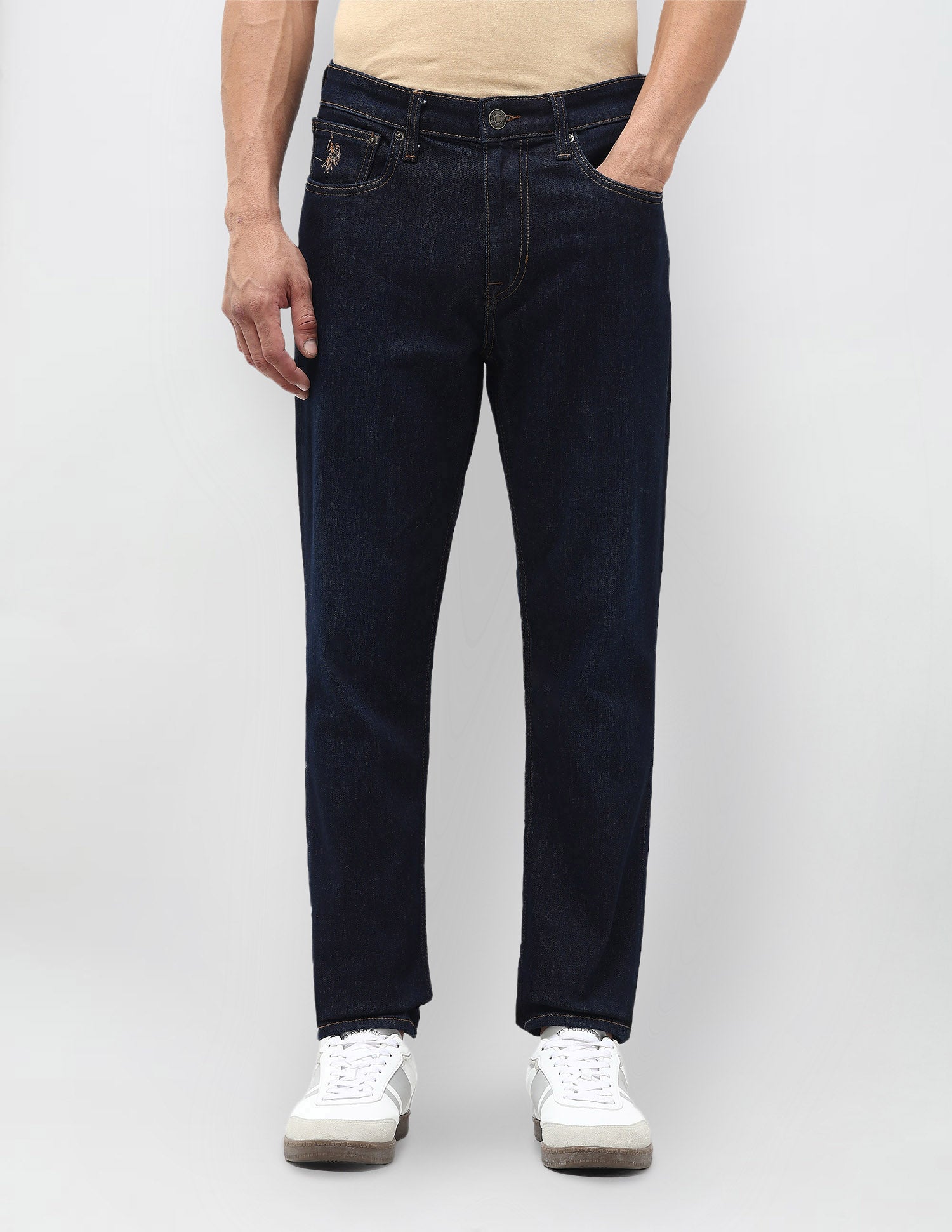 Cole Comfort Cropped Fit Blue Jeans Dark Wash - U.S. POLO ASSN. | Large