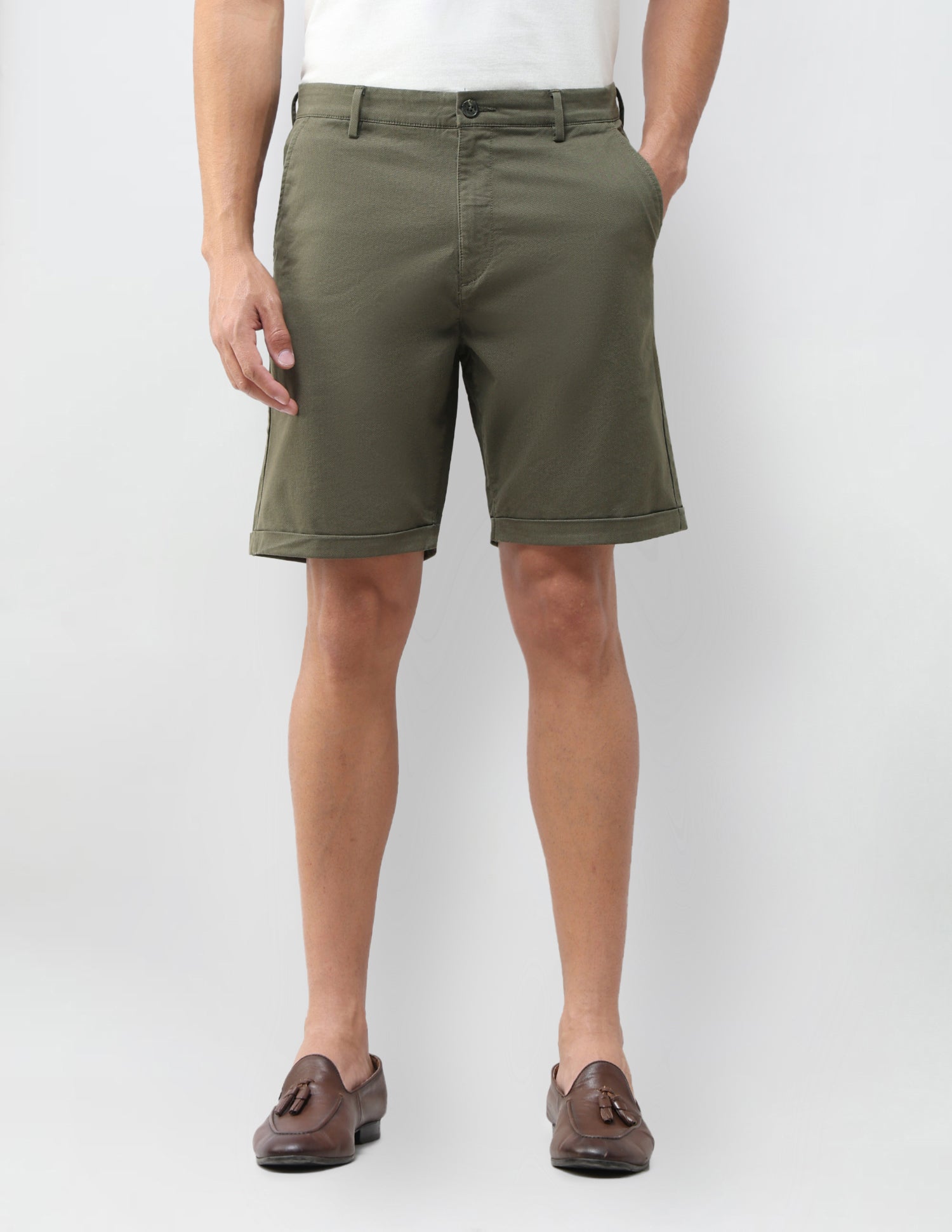 Slim Fit Printed Shorts Olive - U.S. Polo Assn. India | Large