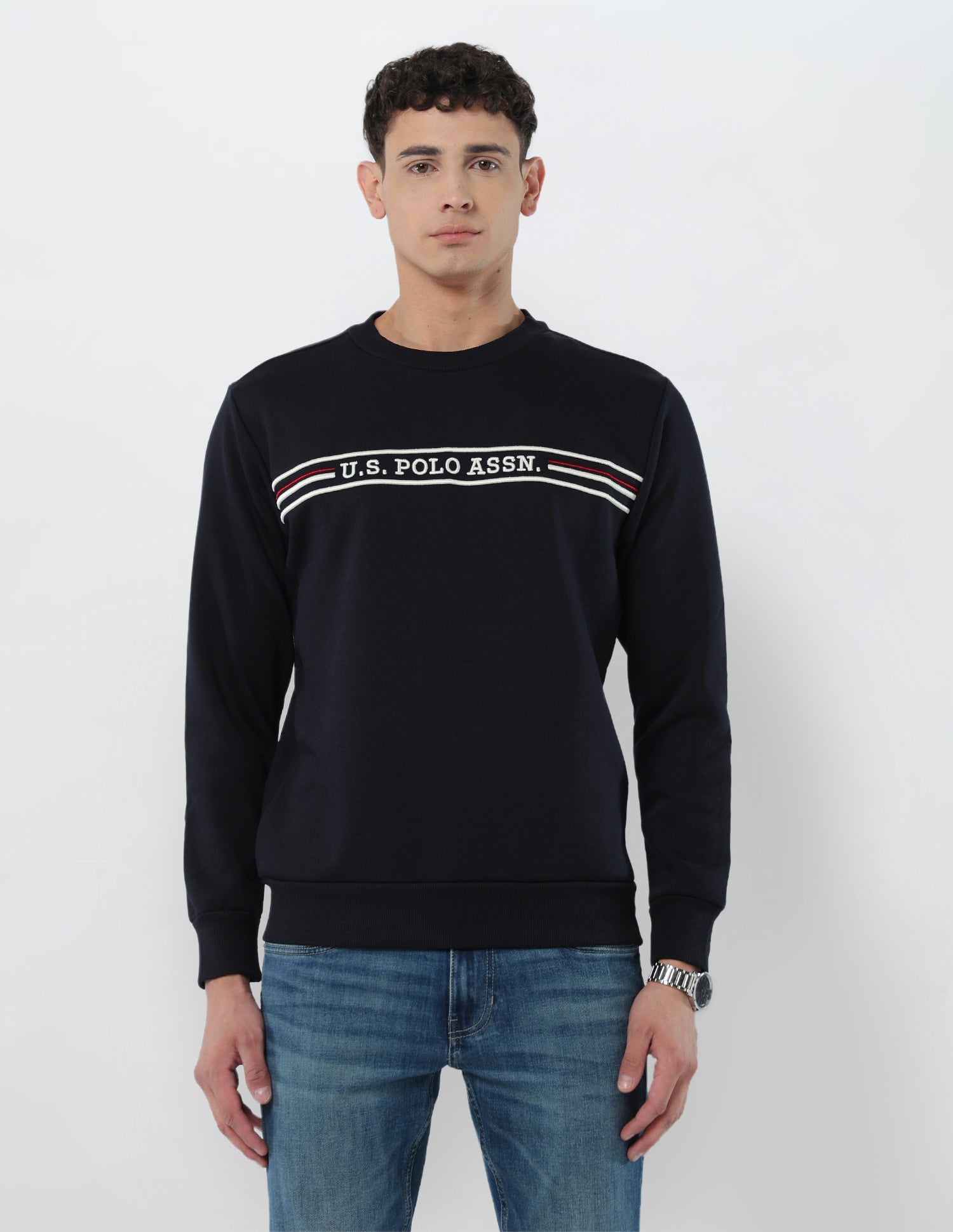 Brand Embroidered Regular Fit Sweatshirt Navy - U.S. POLO ASSN. | Large