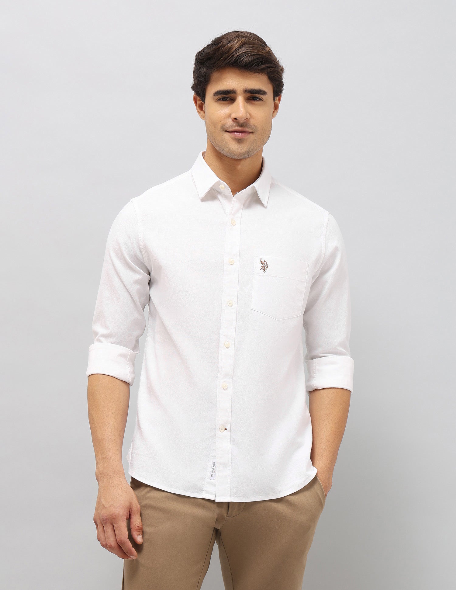 Tailored Fit Oxford Shirt White - U.S. Polo Assn. India | Large
