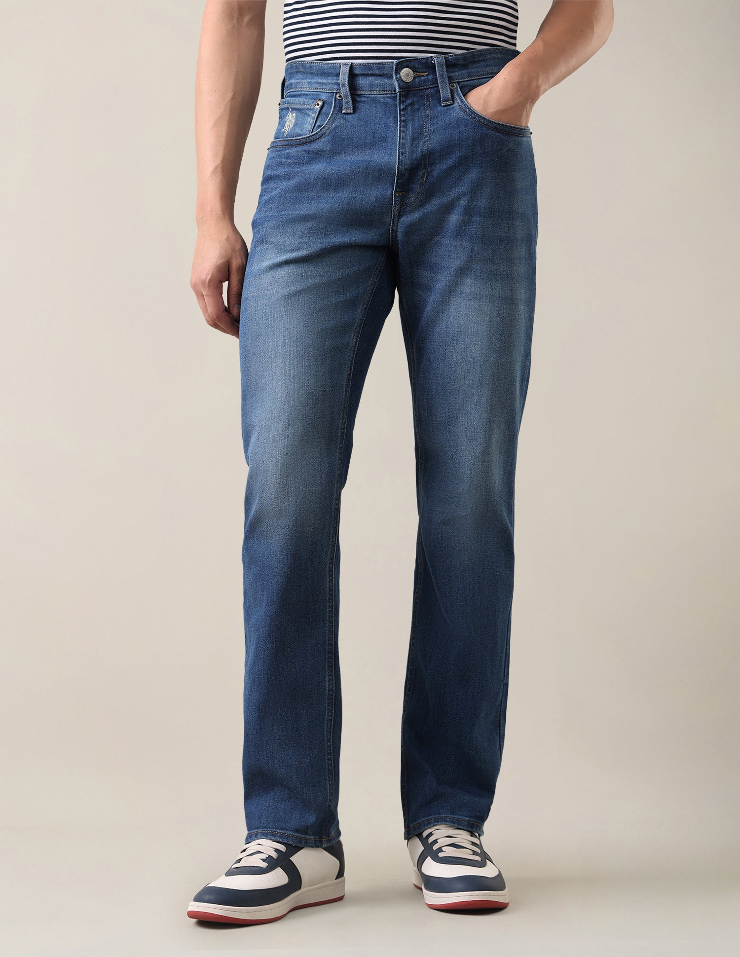 Harold Slim Straight Fit Blue Jeans Indigo - U.S. Polo Assn. India | Large