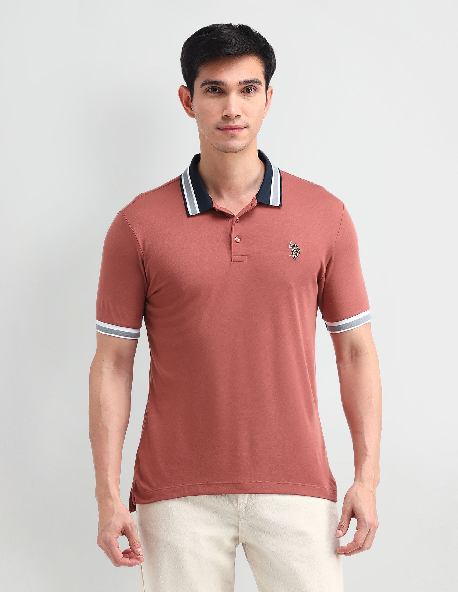Muscle Fit Solid Polo Shirt Rust - U.S. POLO ASSN. | Large