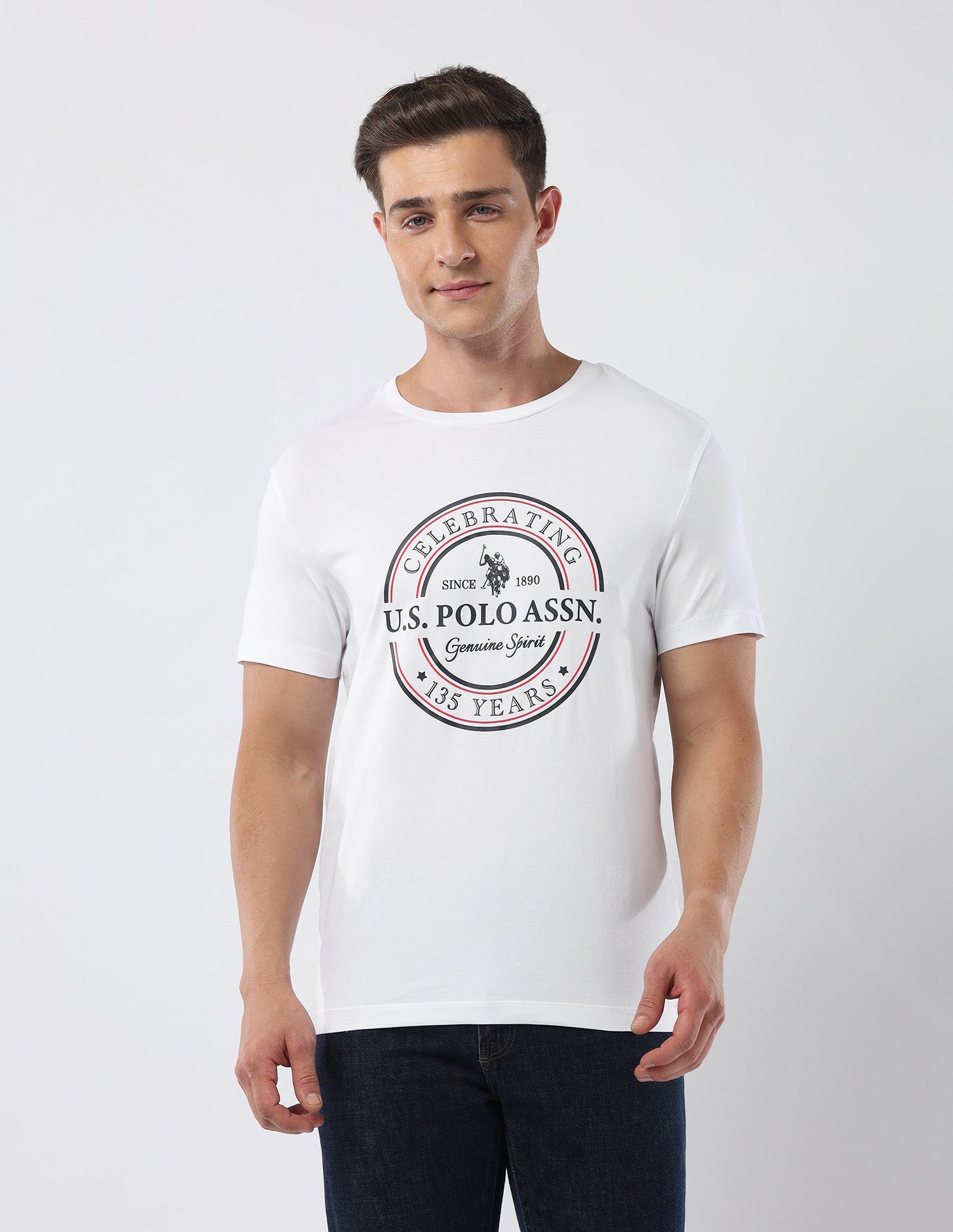 Brand Printed 135 Anniversary T-Shirt White - U.S. Polo Assn. India | Large