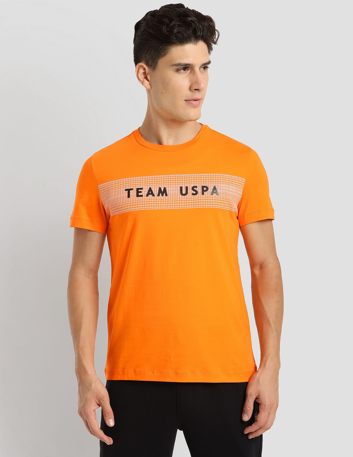 Digital Logo Performance T-Shirt Orange - U.S. POLO ASSN. | Large