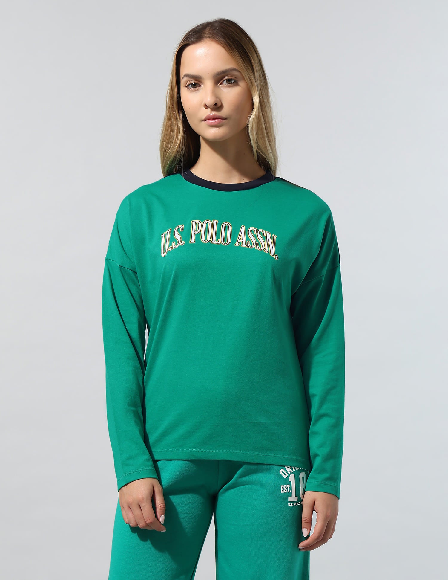 Brand Printed Regular Fit T-Shirt Green - U.S. Polo Assn. India | Large