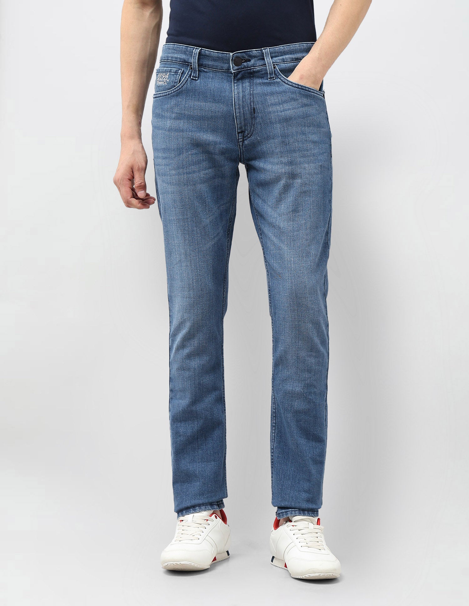 Brandon Slim Tapered Fit Whiskered Jeans Indigo - U.S. POLO ASSN. | Large