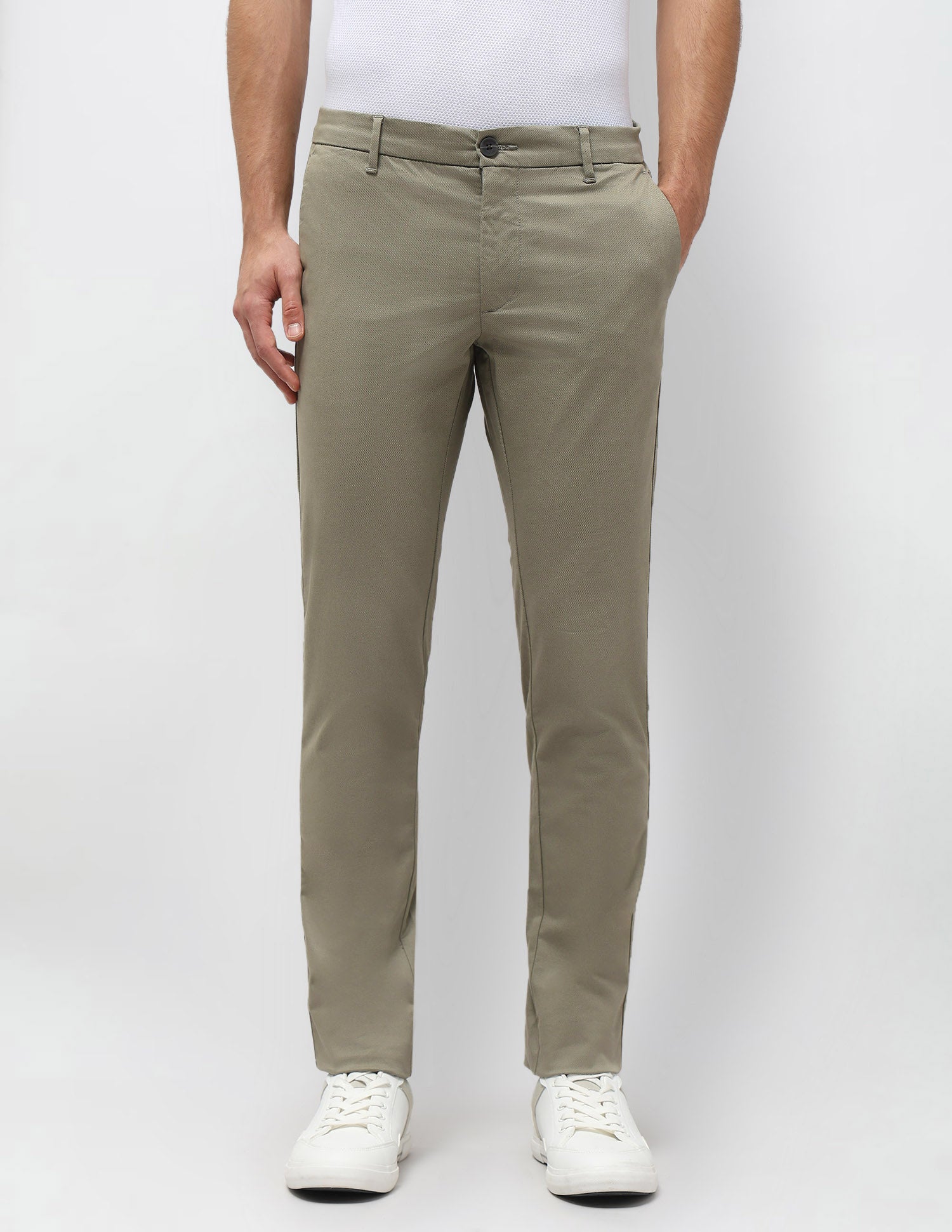 Denver Slim Fit Satin Trousers Sage - U.S. POLO ASSN. | Large