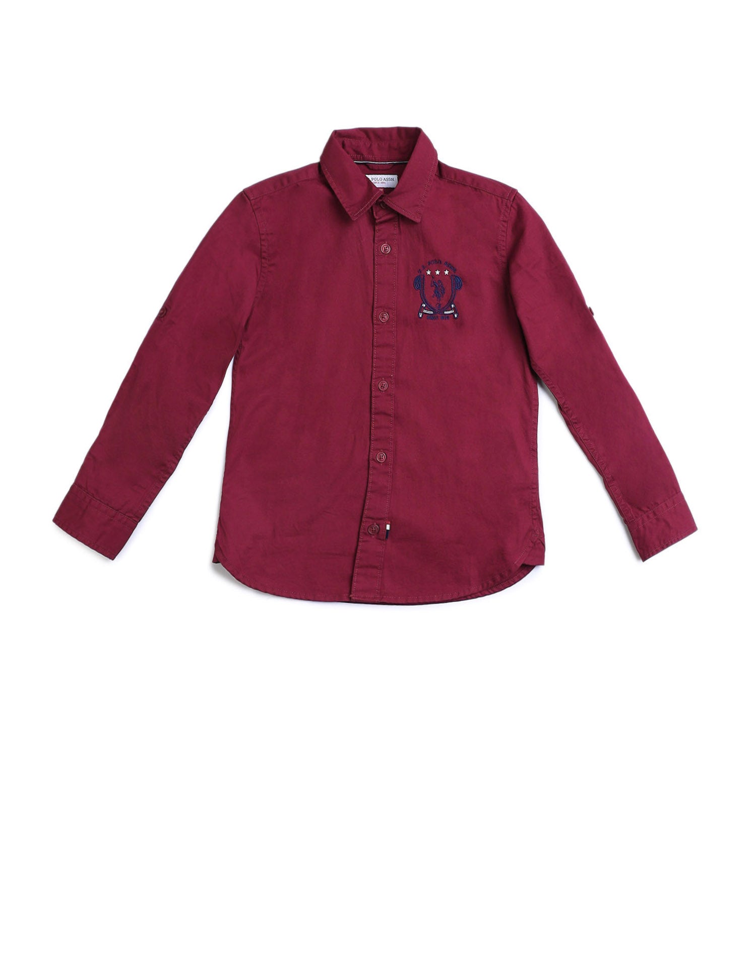 Boys Solid Regular Fit Shirt Red - U.S. POLO ASSN. | Large