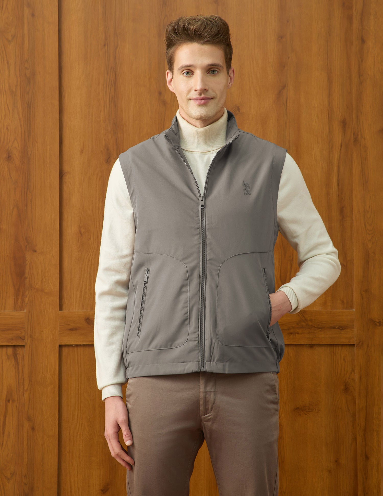 Equestrian Aisle Theater Regular Fit Jacket Light Brown - U.S. Polo Assn. India | Large