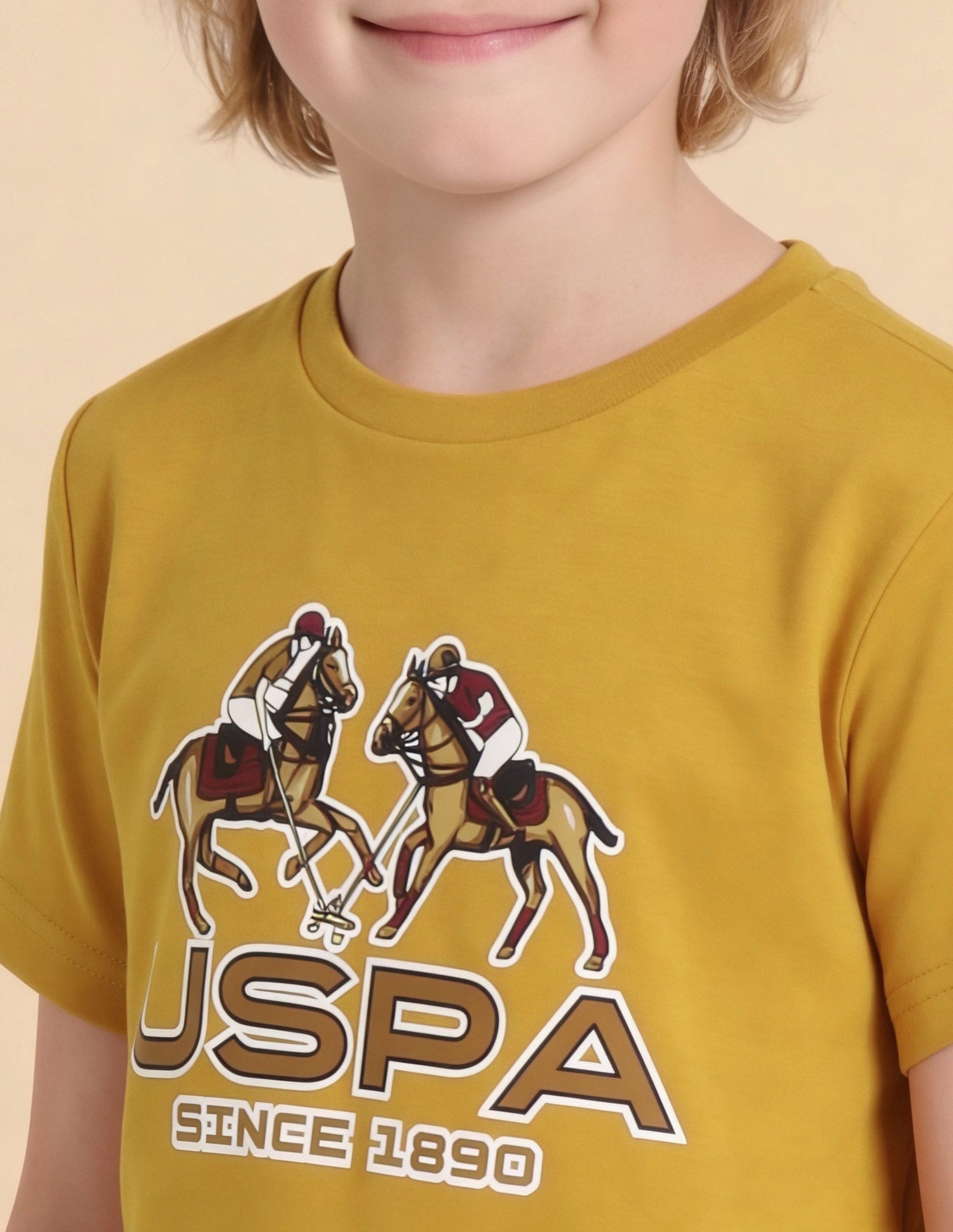 Graphic Brand Printed Regular Fit T-Shirt Mustard - U.S. Polo Assn. India | Large