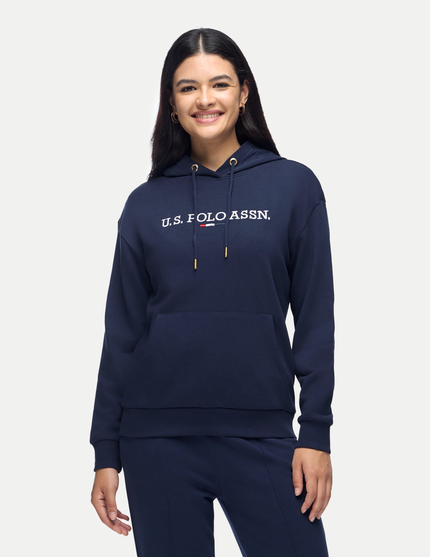 Brand Embroidered Relaxed Fit Sweatshirt Blue - U.S. Polo Assn. India | Large